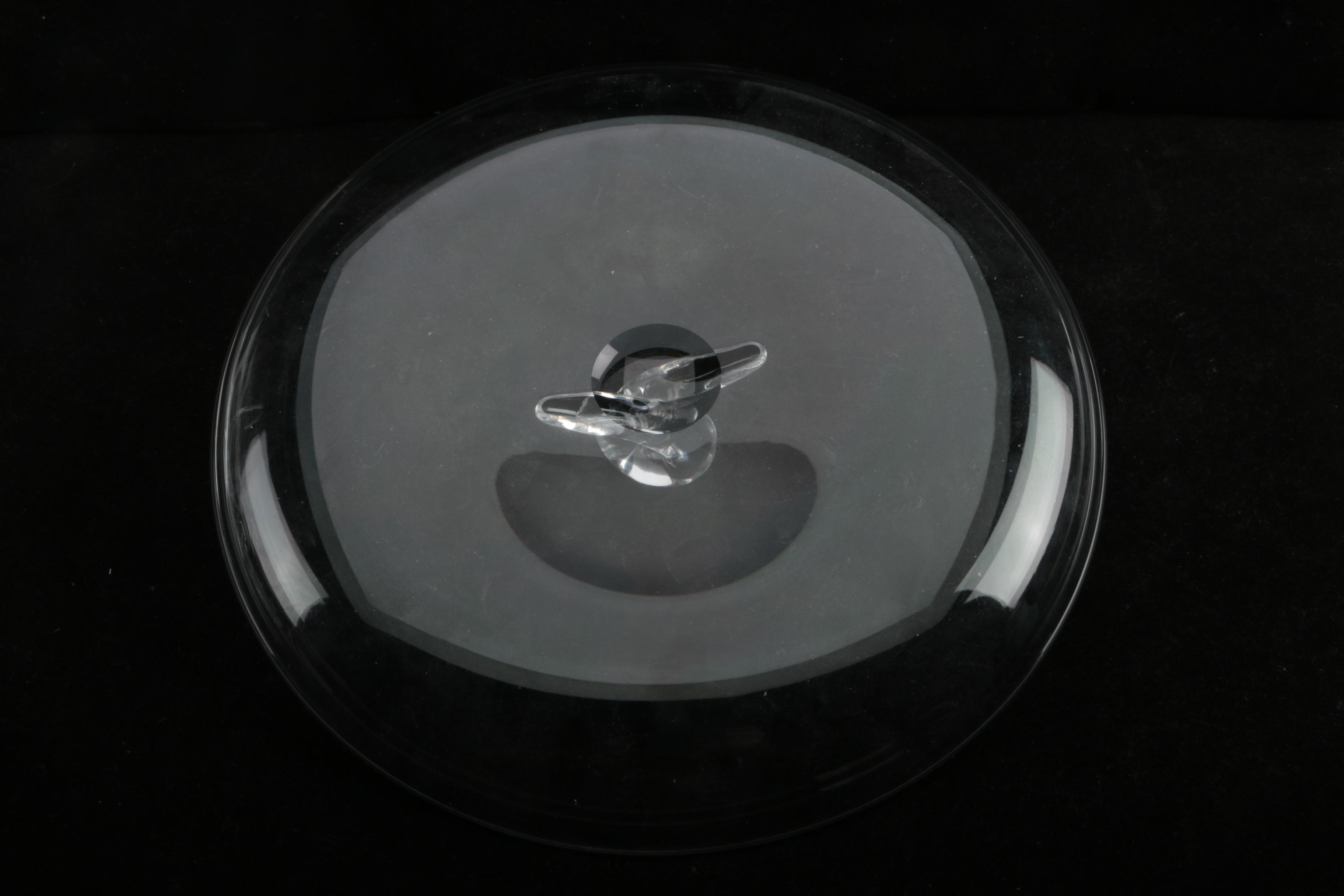 Steuben Crystal Canape Plate and Bowls