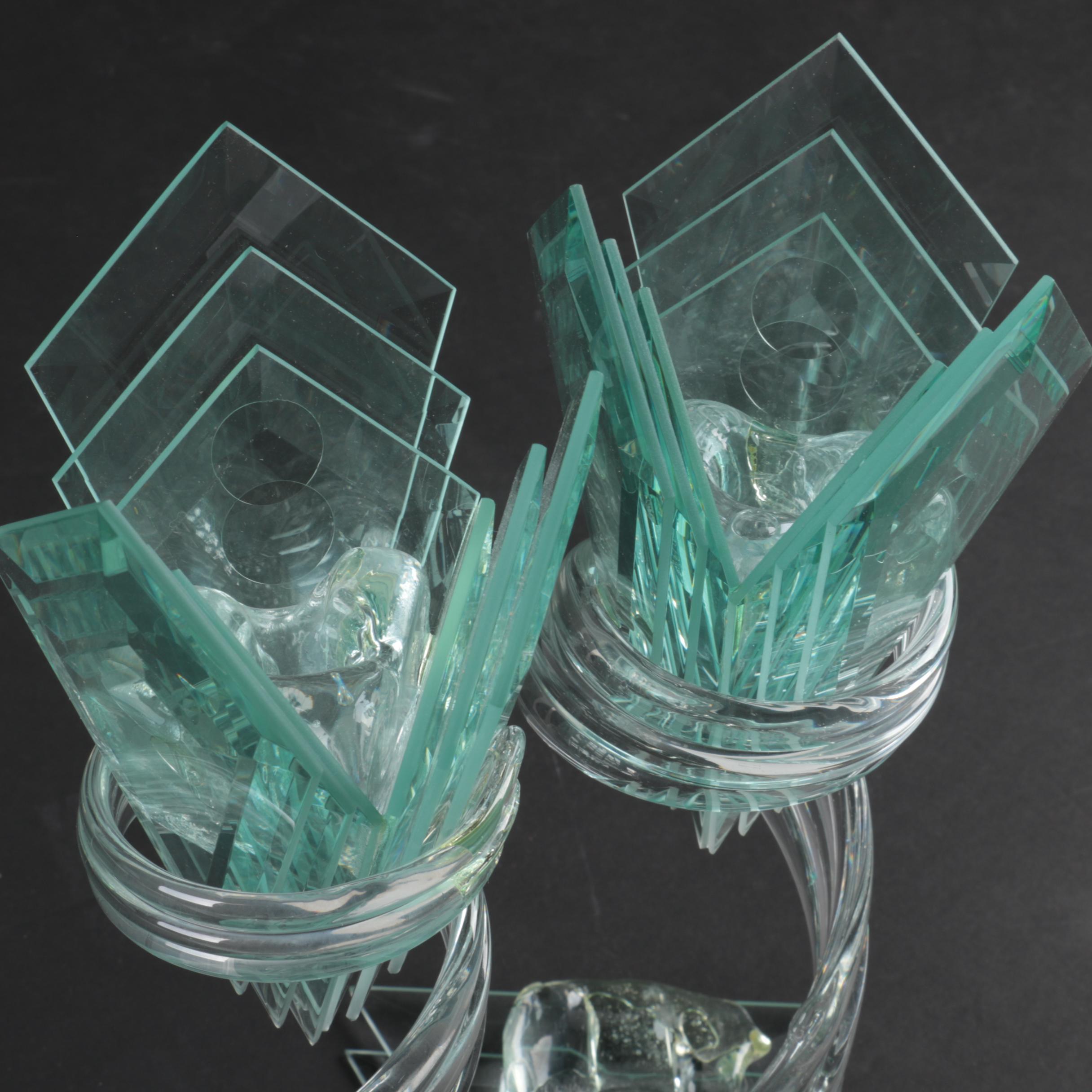 Art Deco Style Crystal Candle Holders