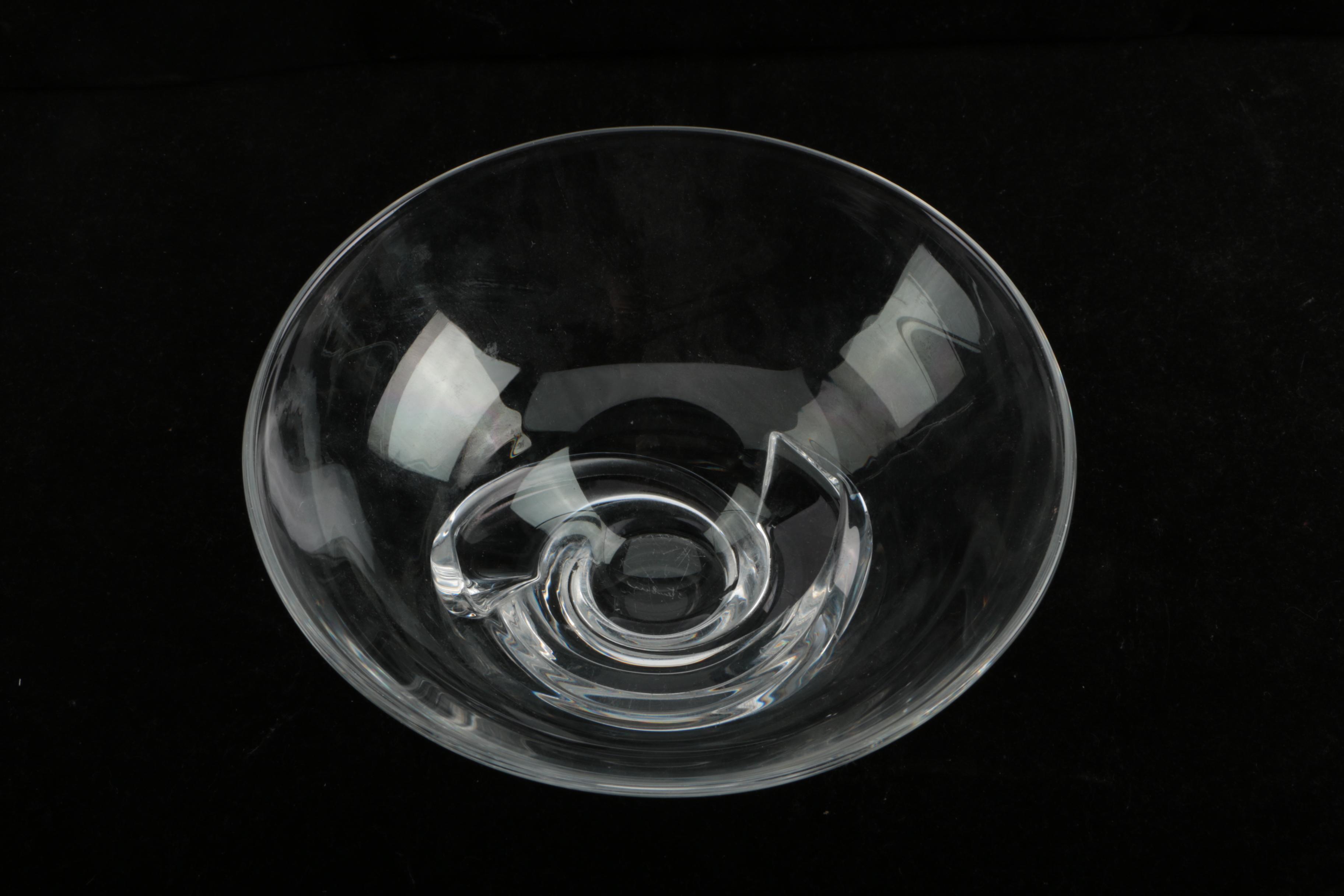 Steuben Crystal Canape Plate and Bowls