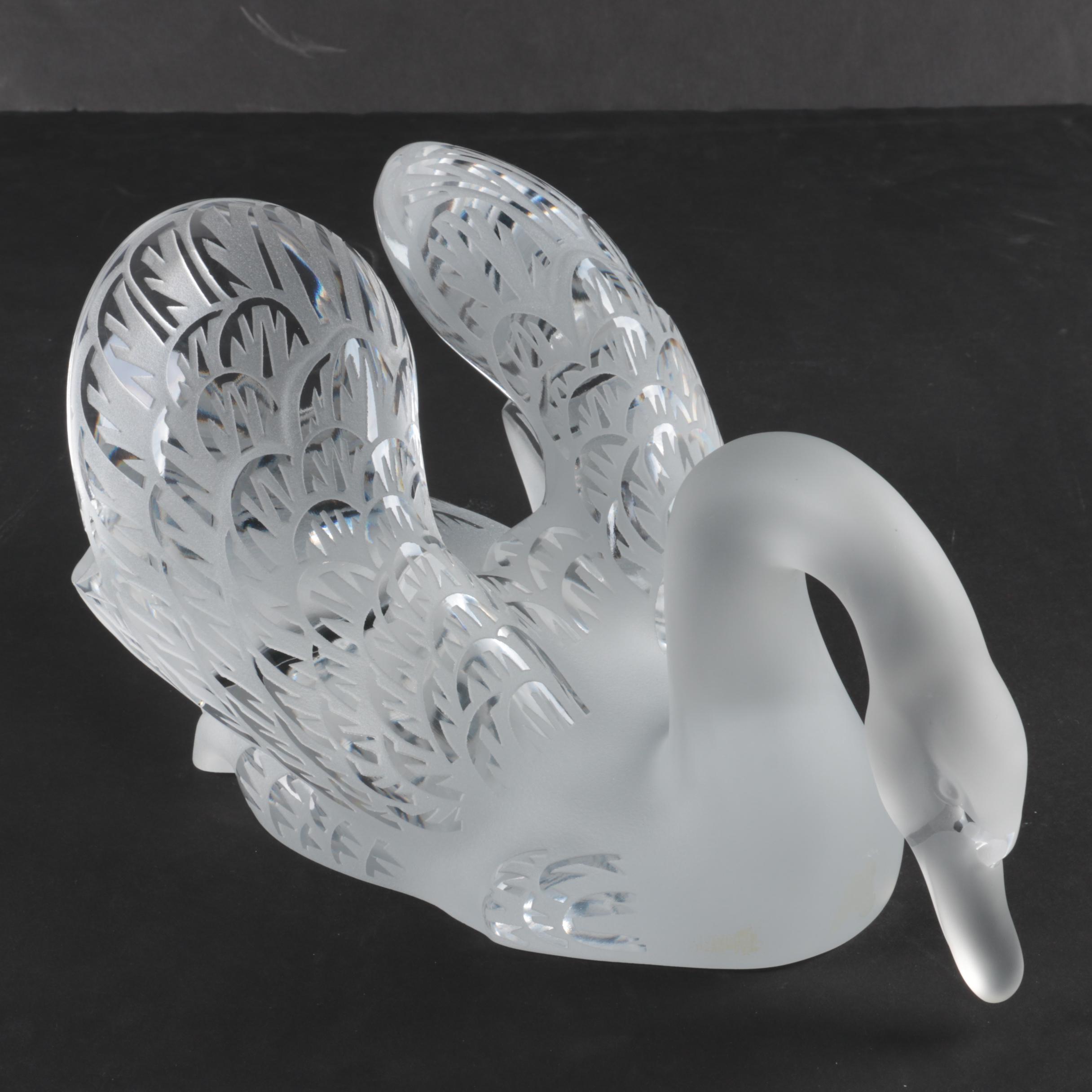 "Miroir Cygne" Lalique Crystal "Swan Head Down"