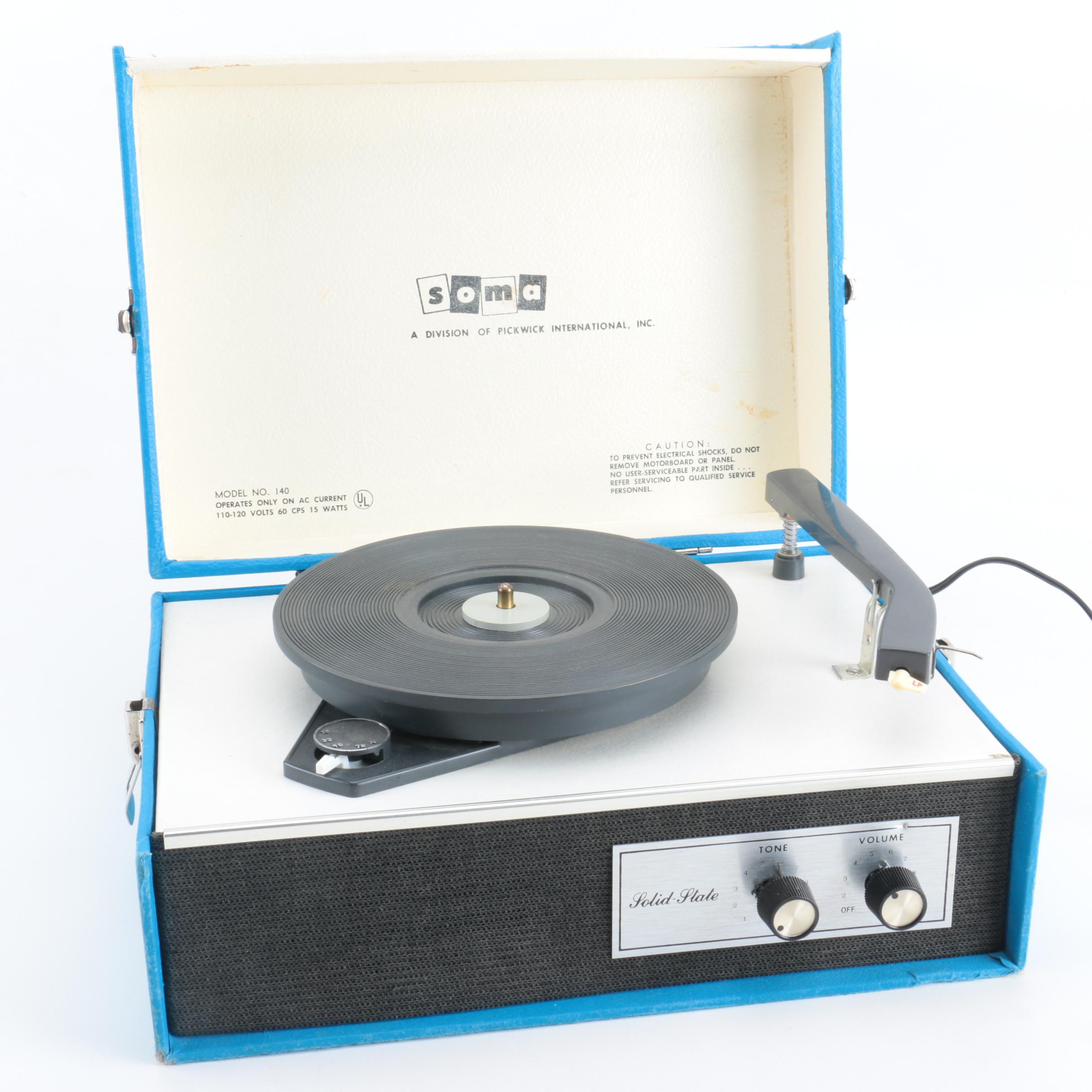 Vintage Soma Model No. 140 Solid State Record Player