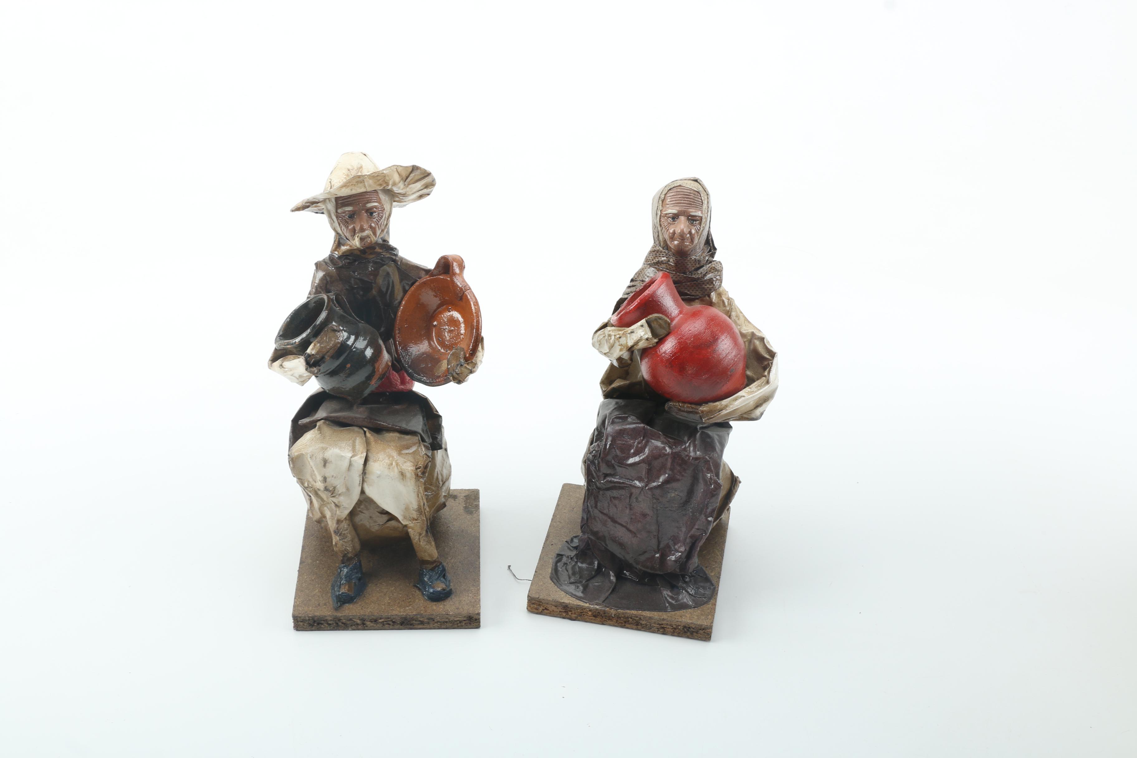 Mexican Folk Art Paper Mache Figurines