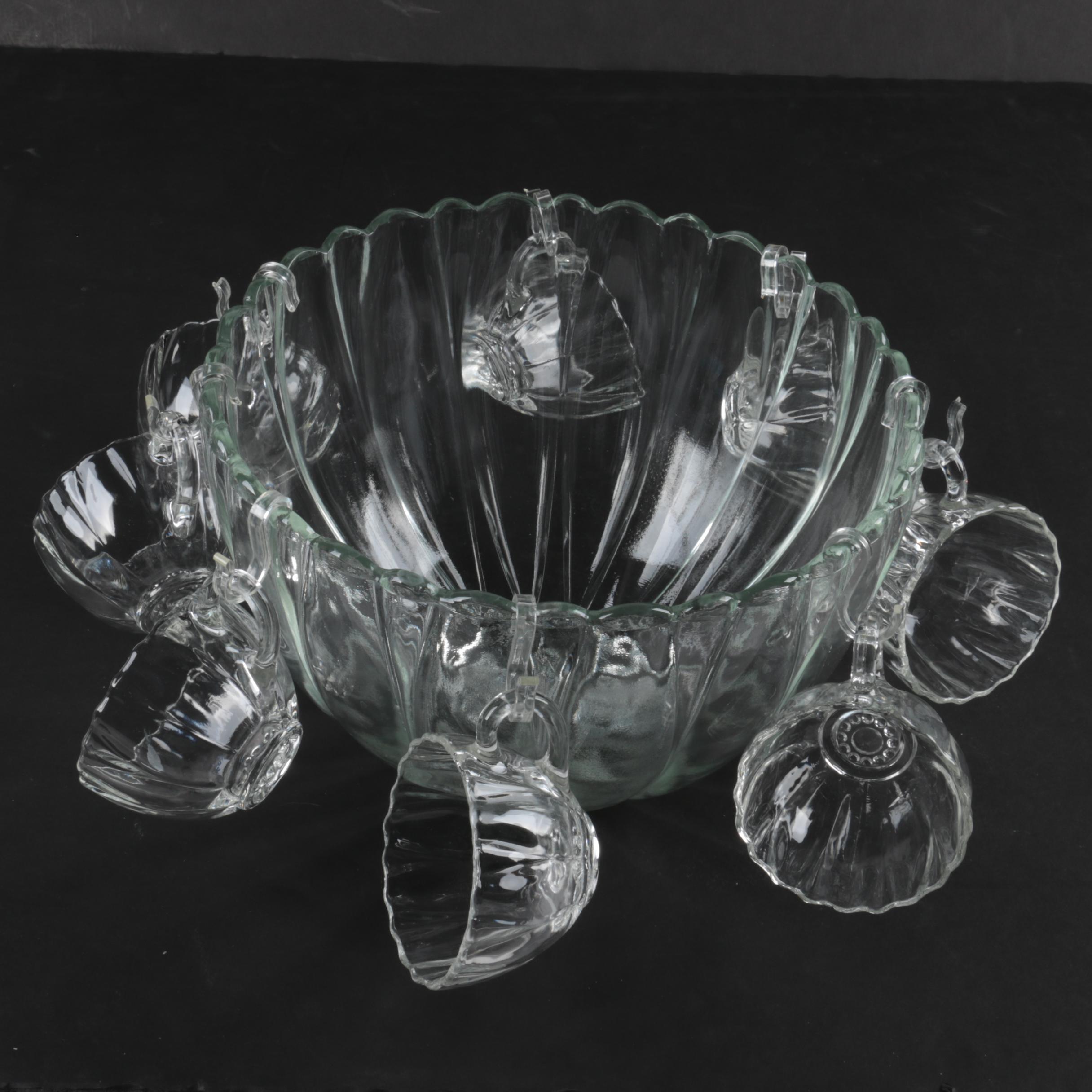 Glass Punch Bowl Set