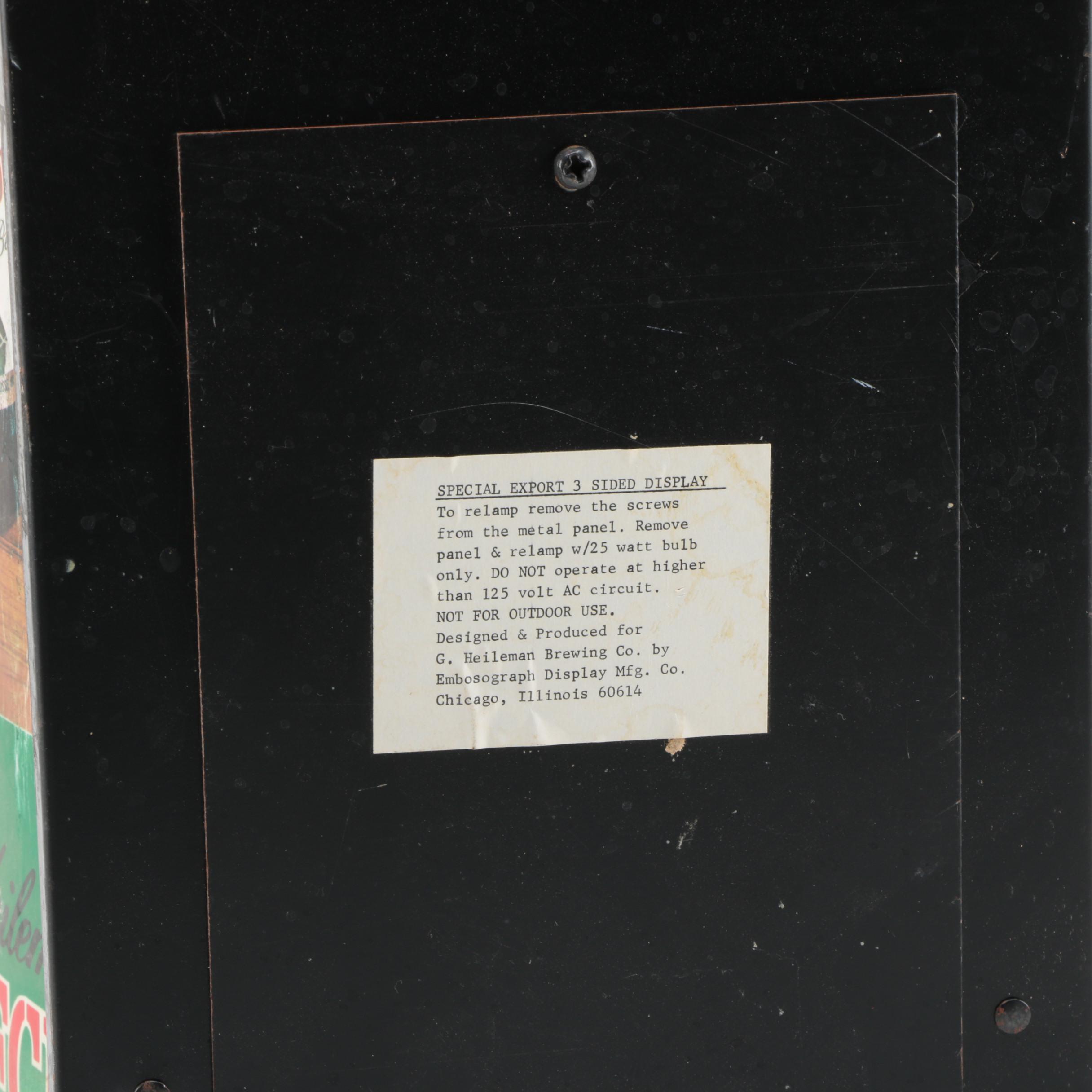 Heileman's Special Export Beer Advertising Sign