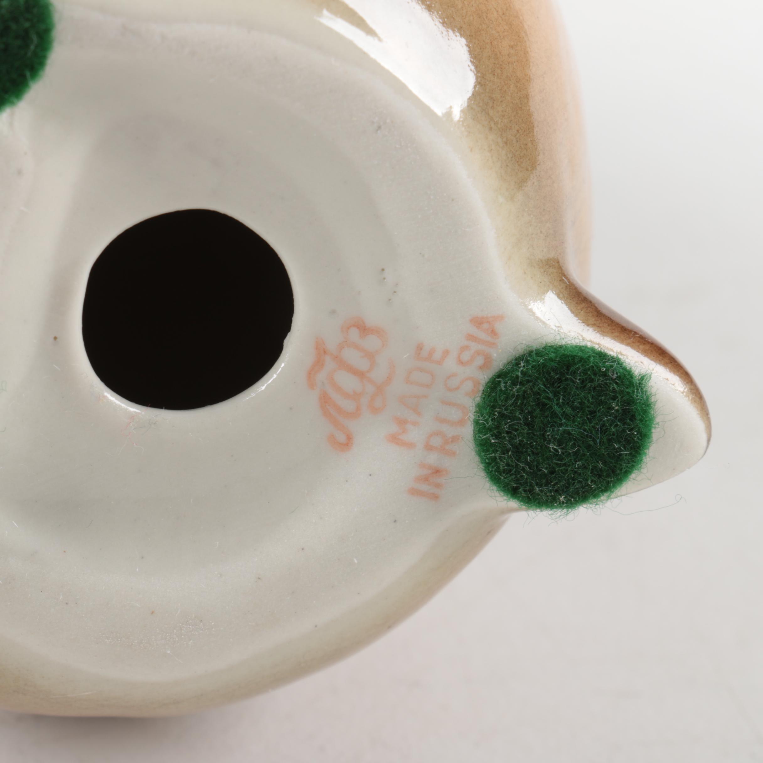 Porcelain Animal Figurines Featuring The Royal Factory of Lomonosov