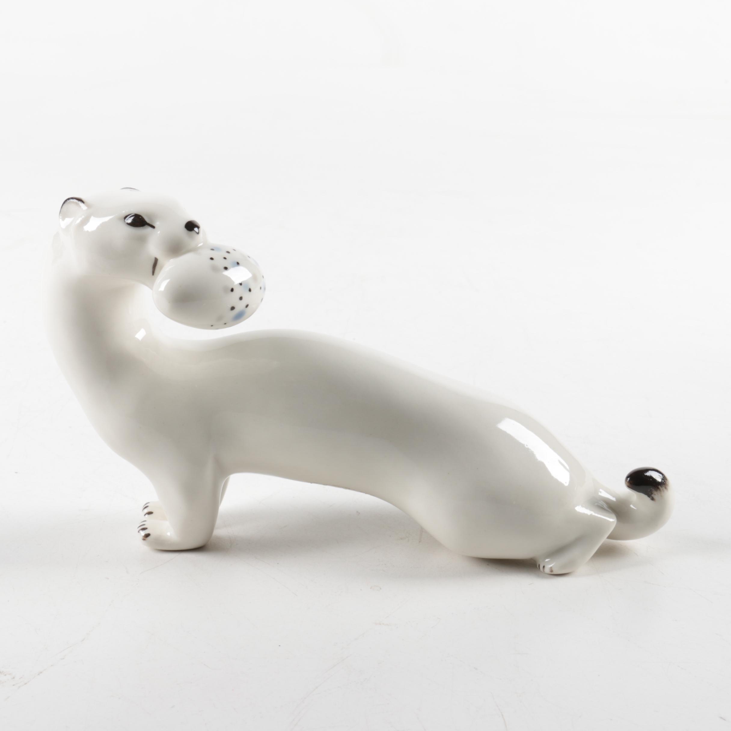 Porcelain Animal Figurines Featuring The Royal Factory of Lomonosov