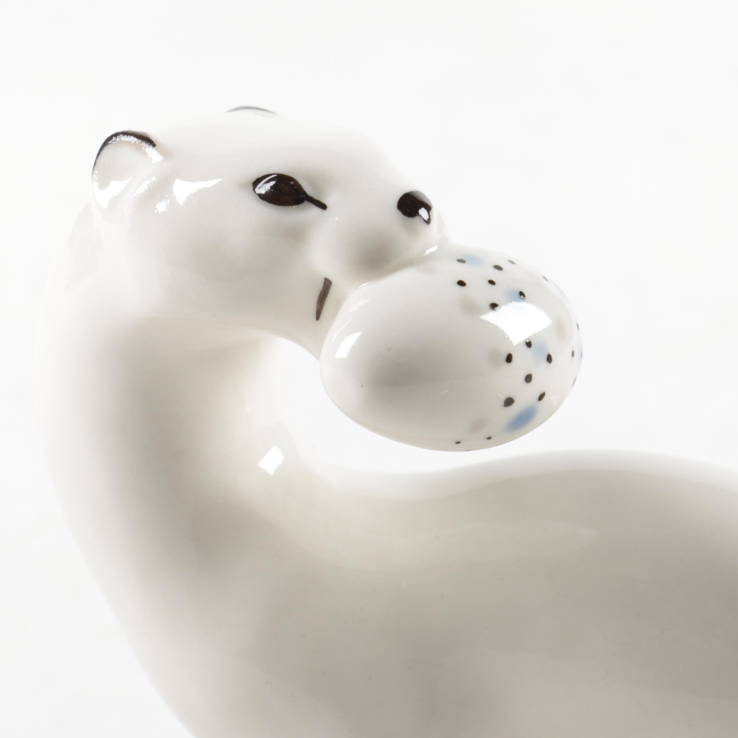 Porcelain Animal Figurines Featuring The Royal Factory of Lomonosov