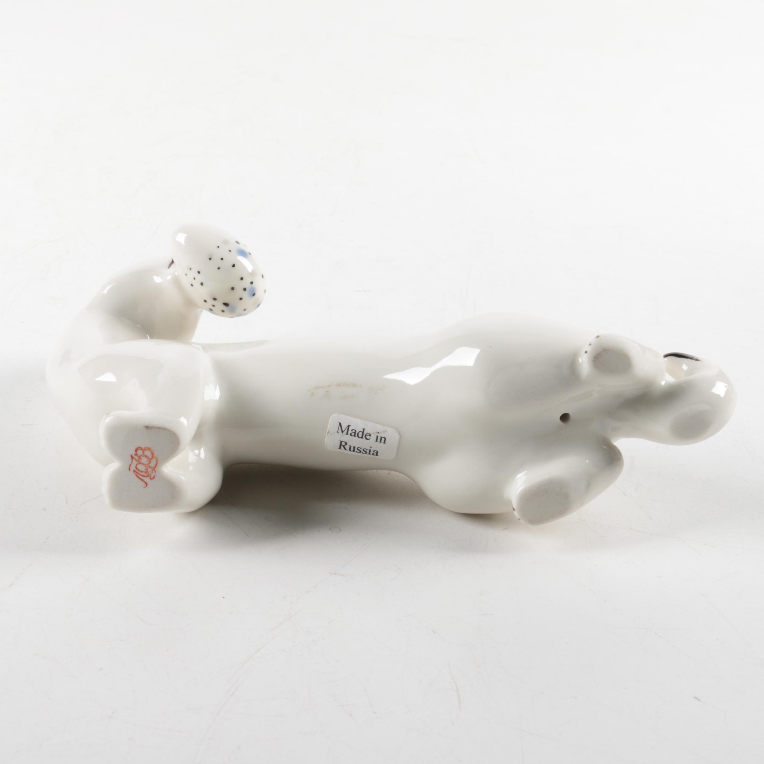 Porcelain Animal Figurines Featuring The Royal Factory of Lomonosov