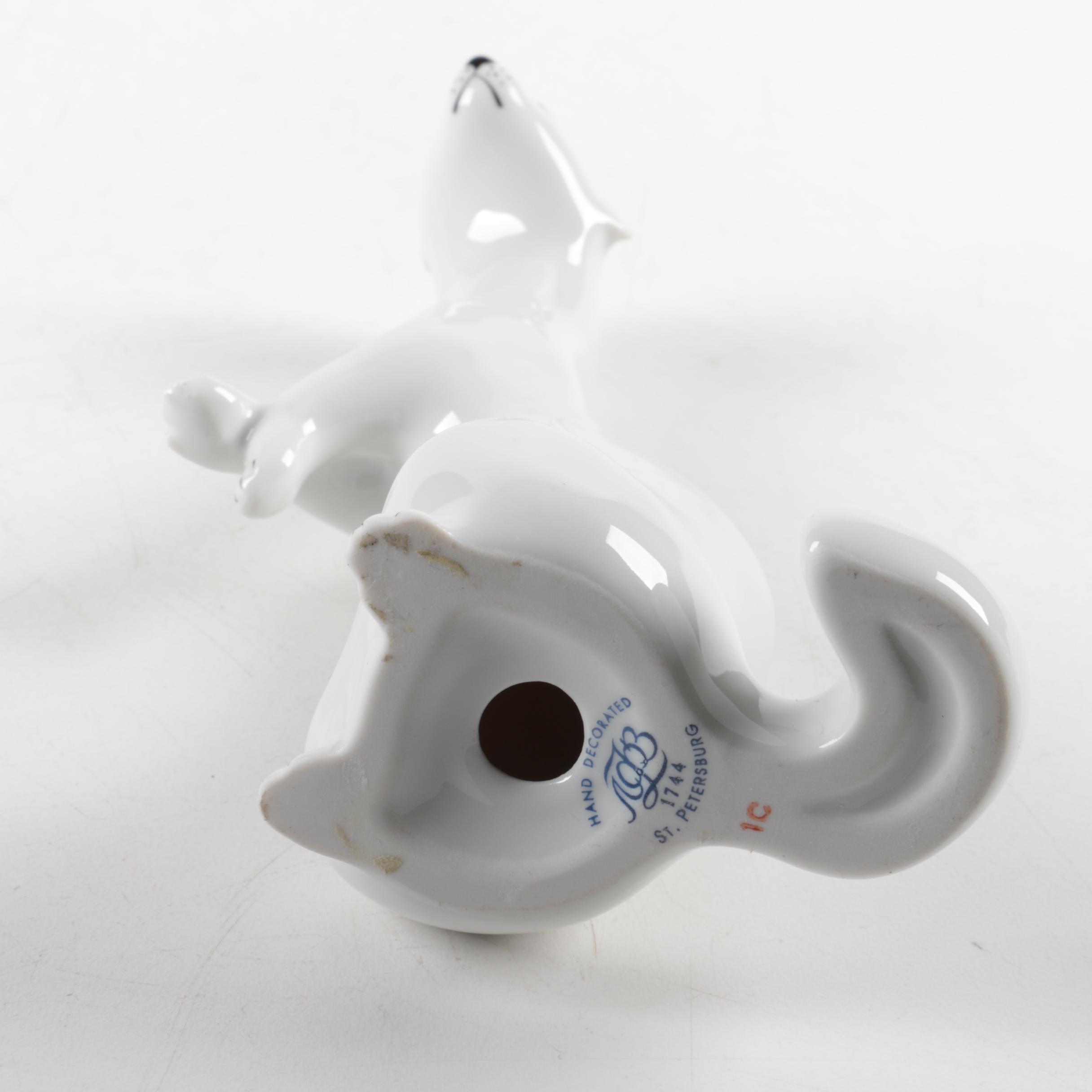 Porcelain Animal Figurines Featuring The Royal Factory of Lomonosov