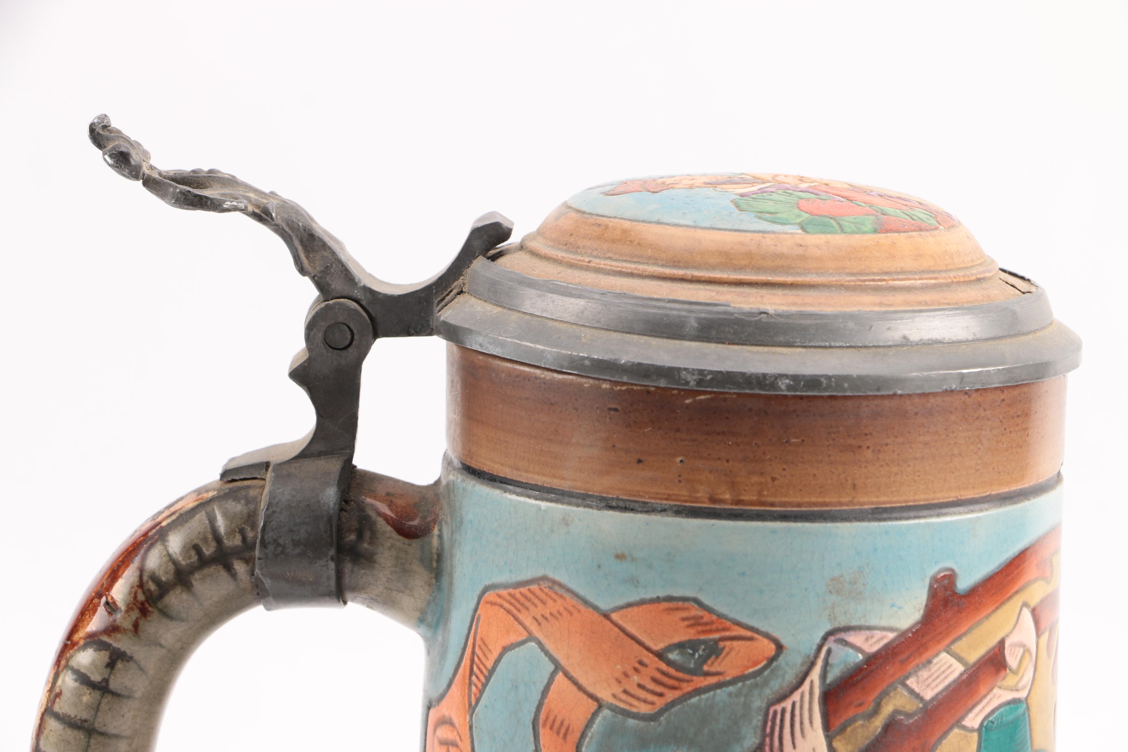 Lidded Ceramic Beer Stein