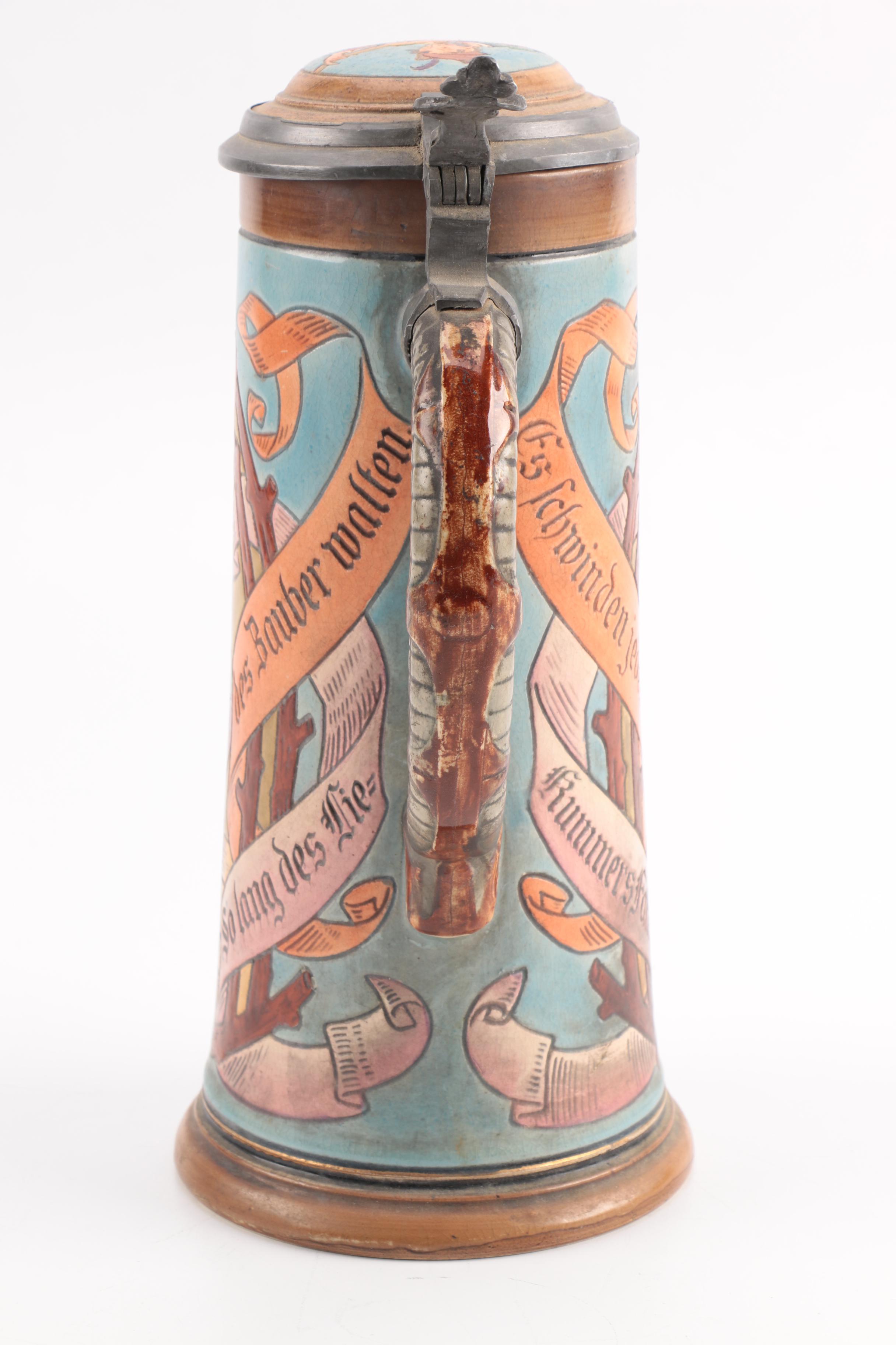 Lidded Ceramic Beer Stein