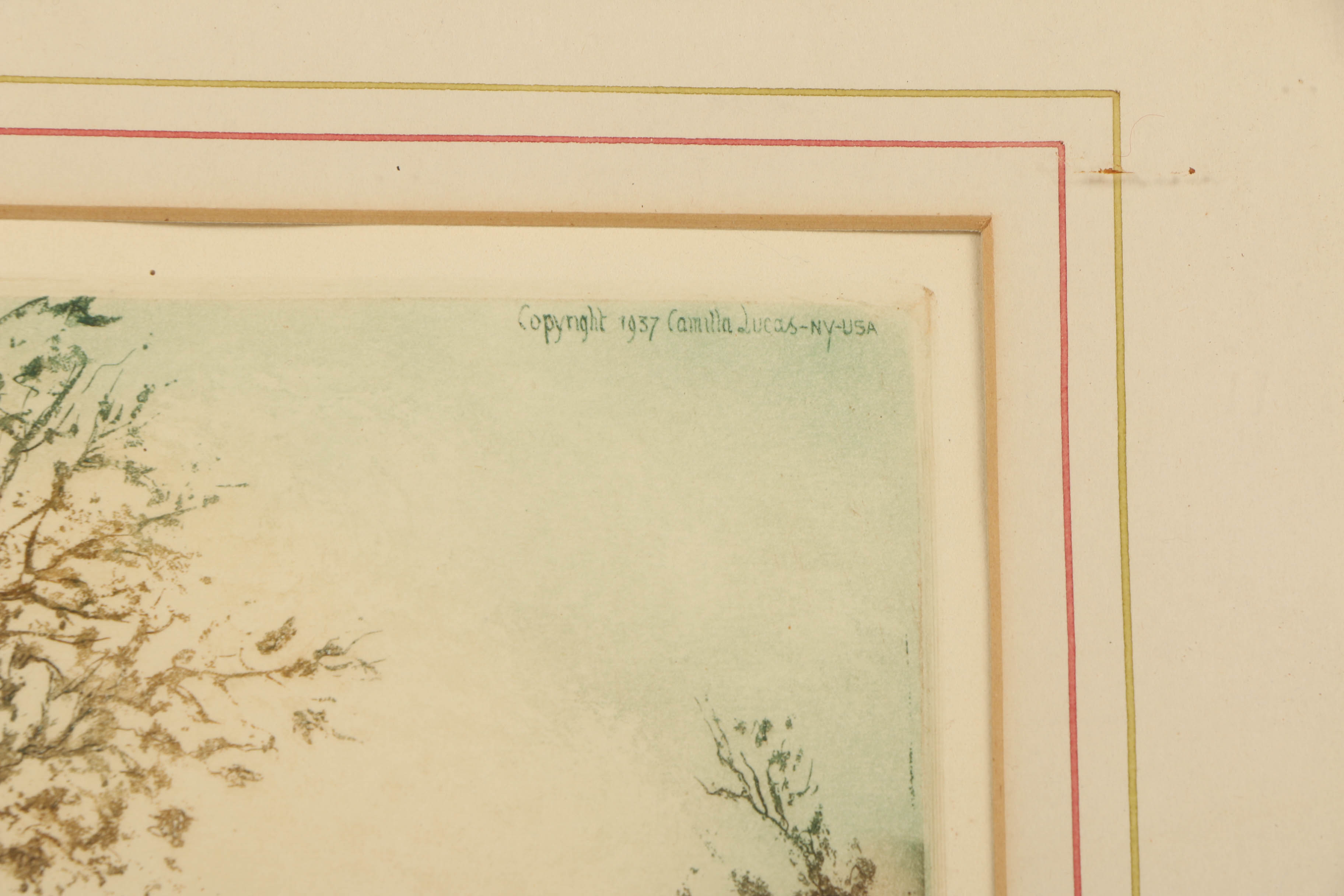 Camilla Lucas Etching on Paper "Le Tournaut"