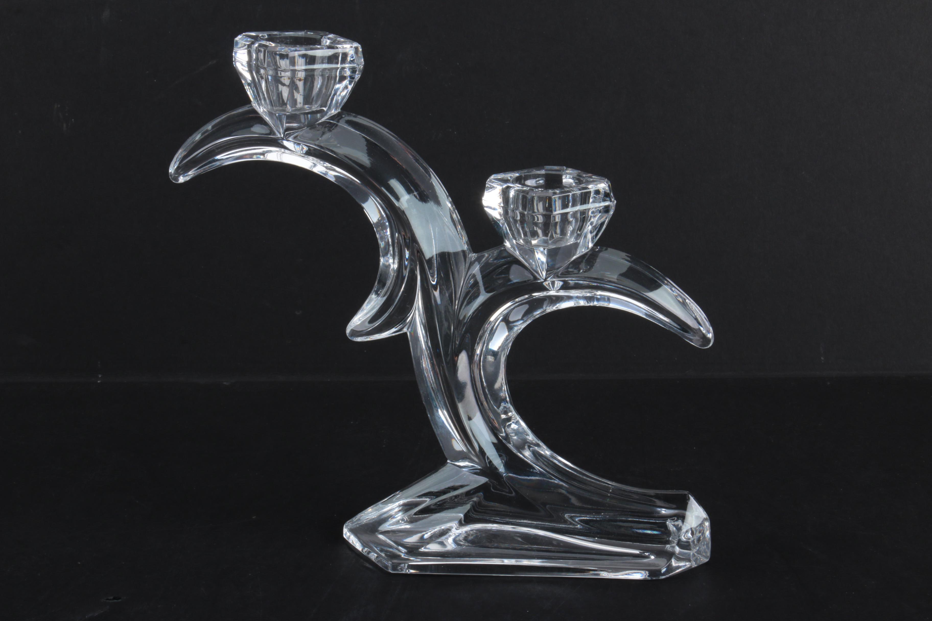 Pair Of Crystal Candlestick Holders