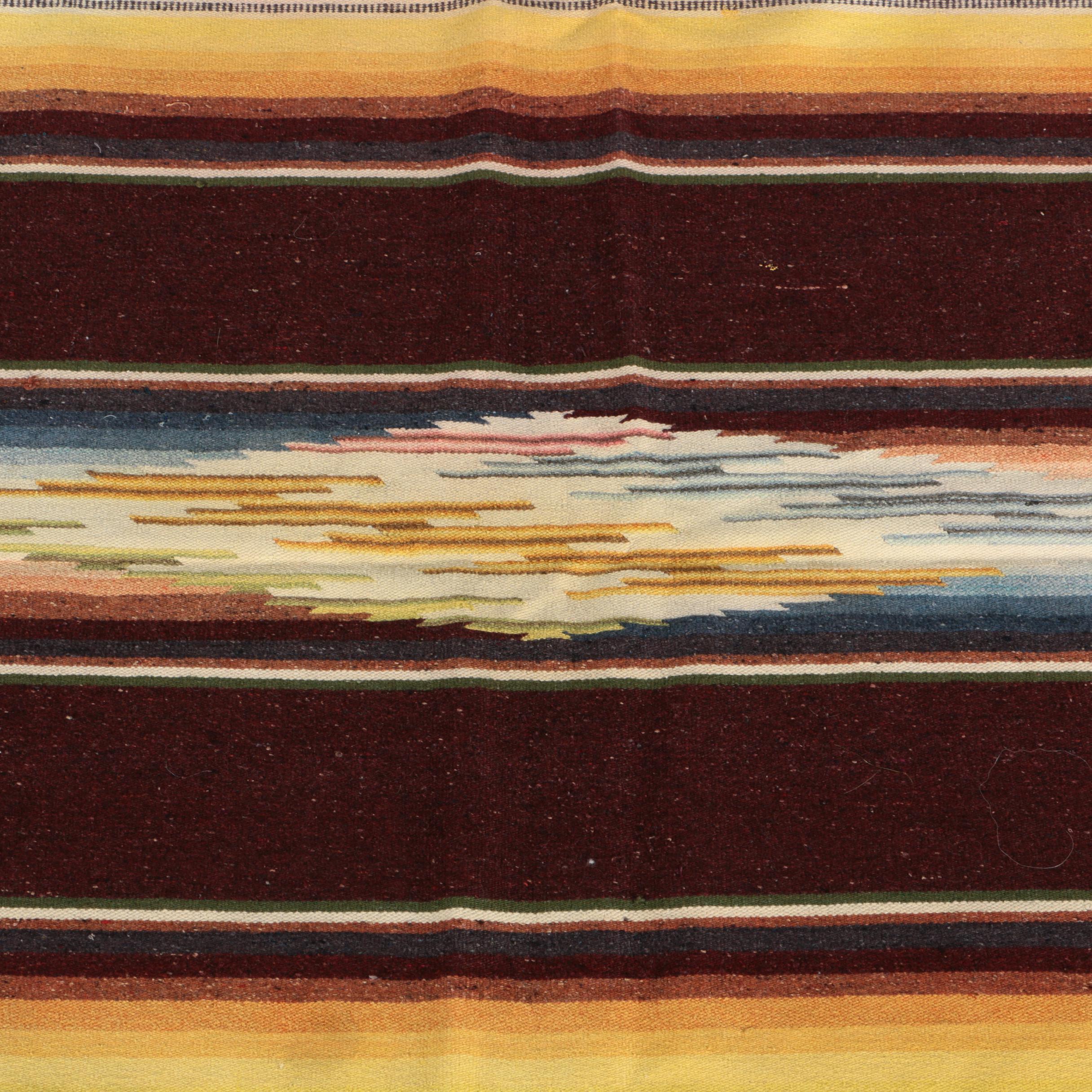 Vintage Mexican Serape Blanket and Plaid Throw