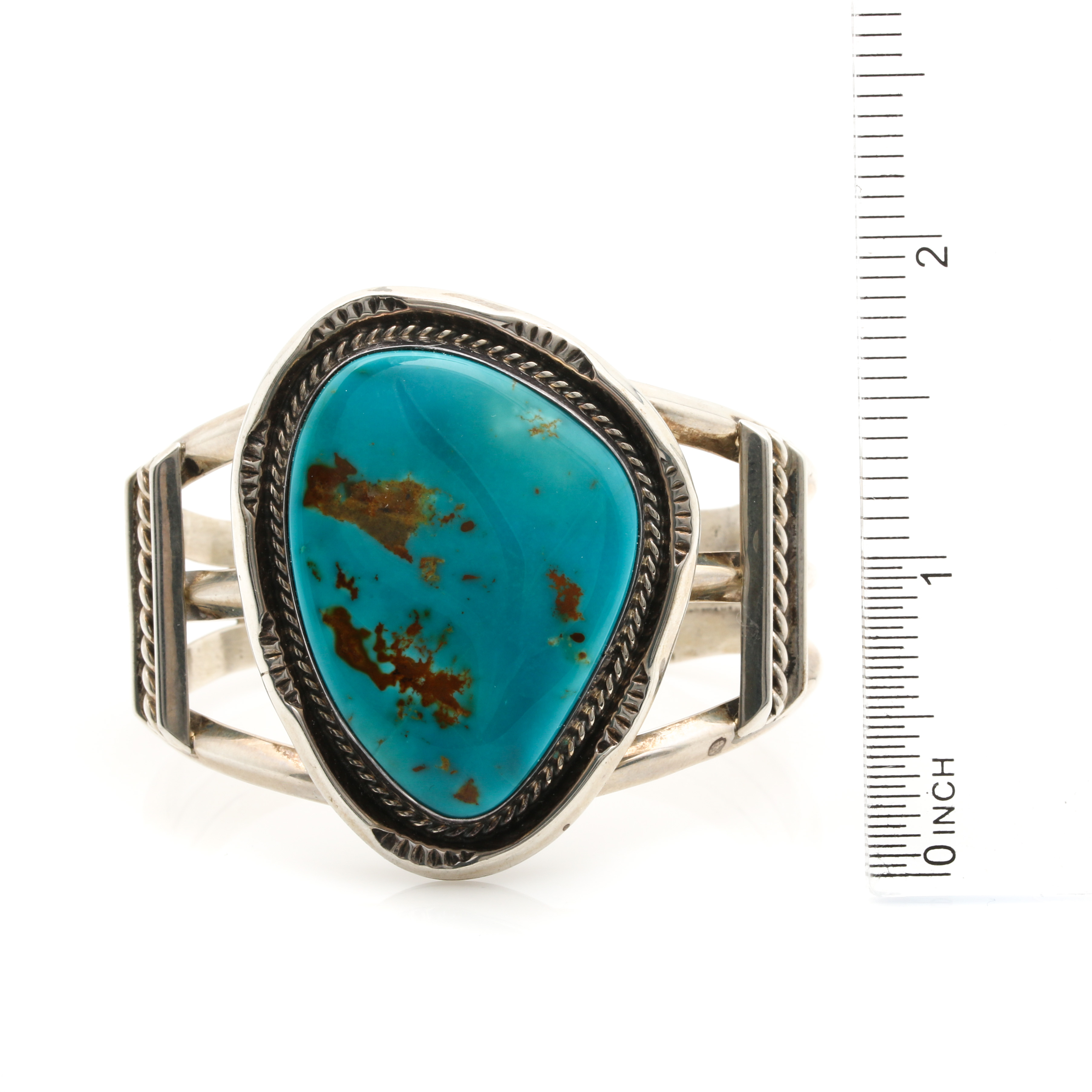 Wilson Padilla Navajo Sterling Silver Turquoise Cuff Bracelet