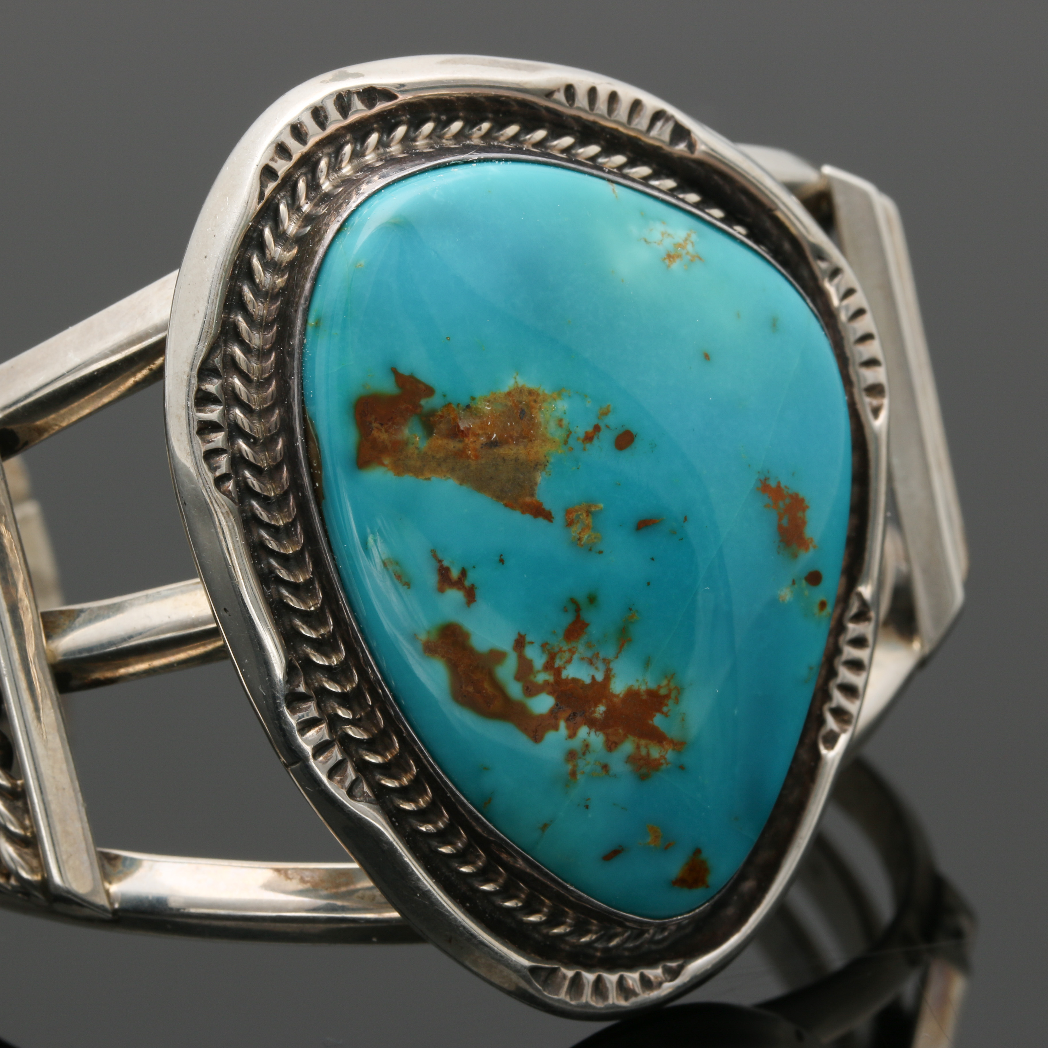 Wilson Padilla Navajo Sterling Silver Turquoise Cuff Bracelet