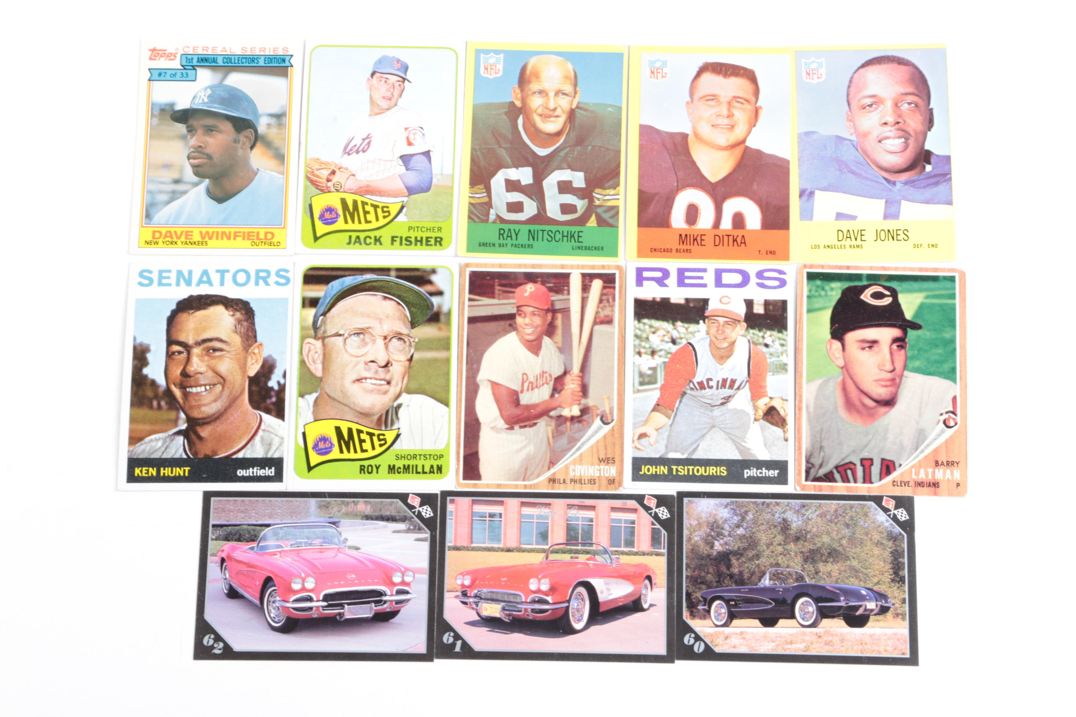 Assorted Sports and Vehicle Trading Cards