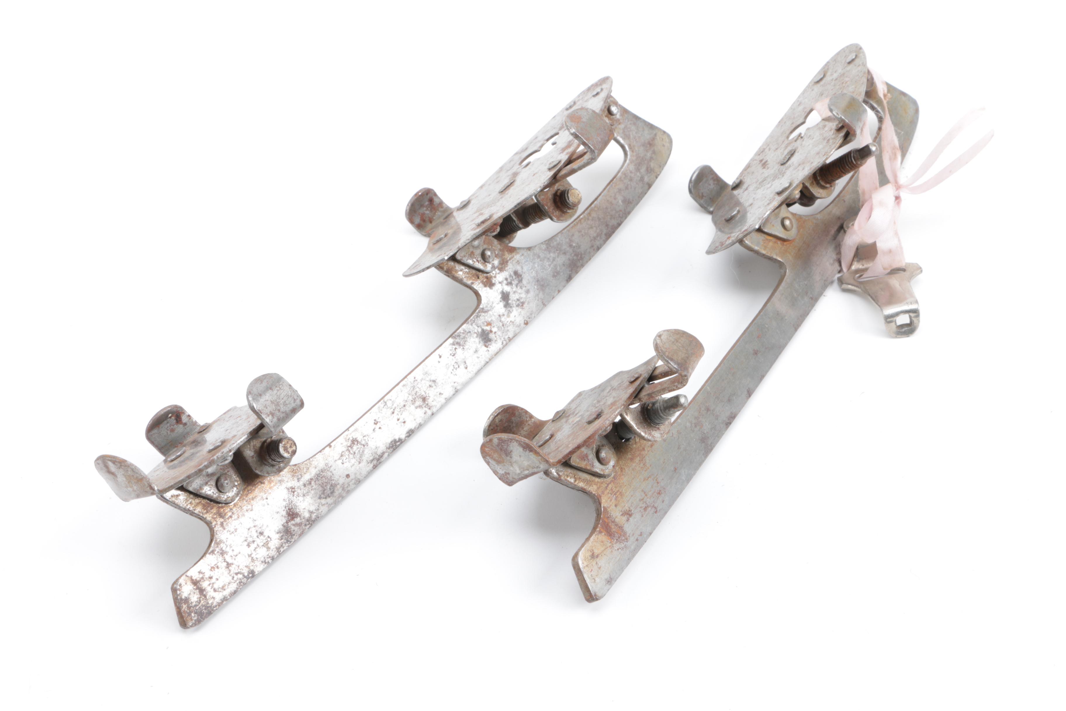 Pair of Vintage Metal Ice Skates