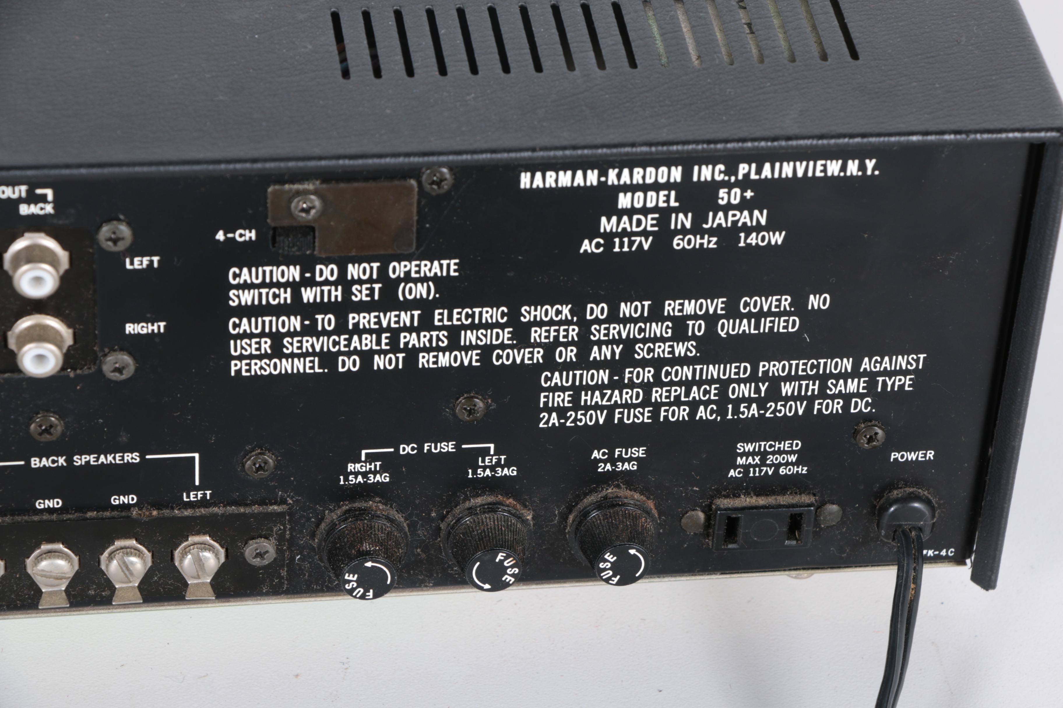 Vintage Harman-Kardon Model 50+ AM/FM Multichannel Stereo Receiver
