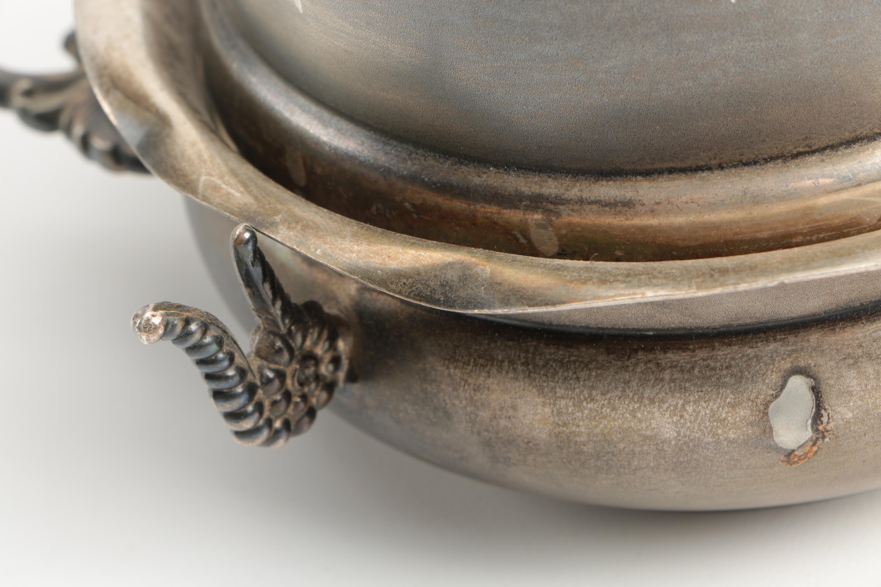 Warren Silver Plate Co. Engraved Silver-Plated Tea Service