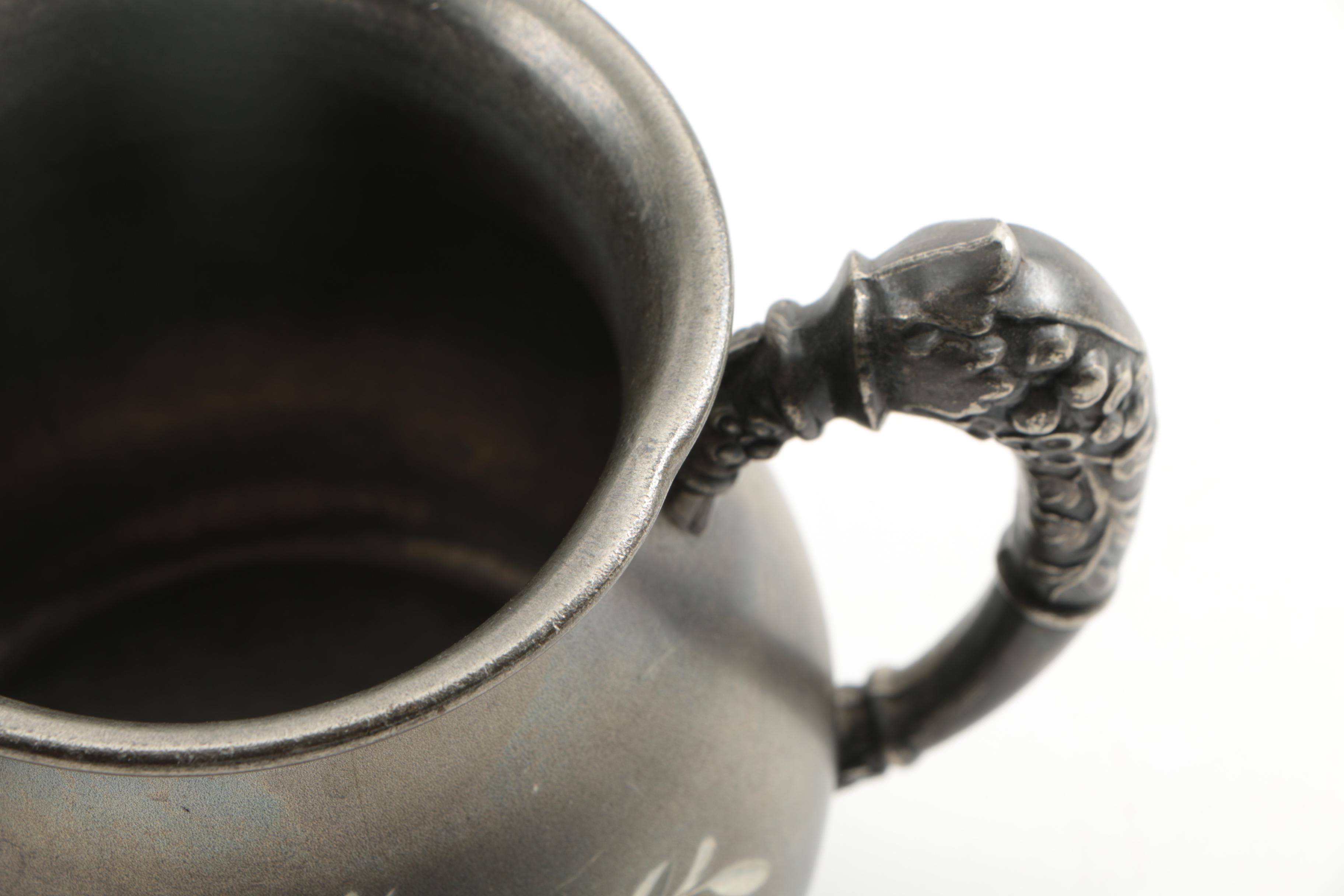 Warren Silver Plate Co. Engraved Silver-Plated Tea Service