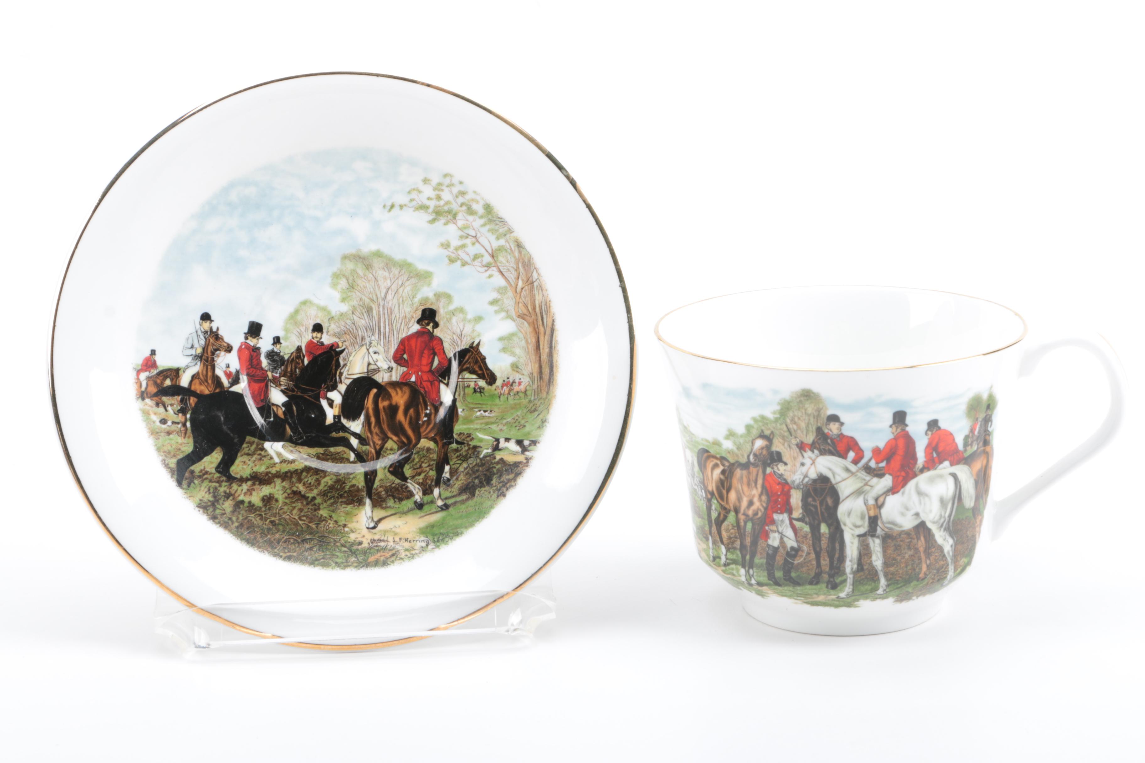 Elizabethan Staffordshire Fox Hunt Tableware