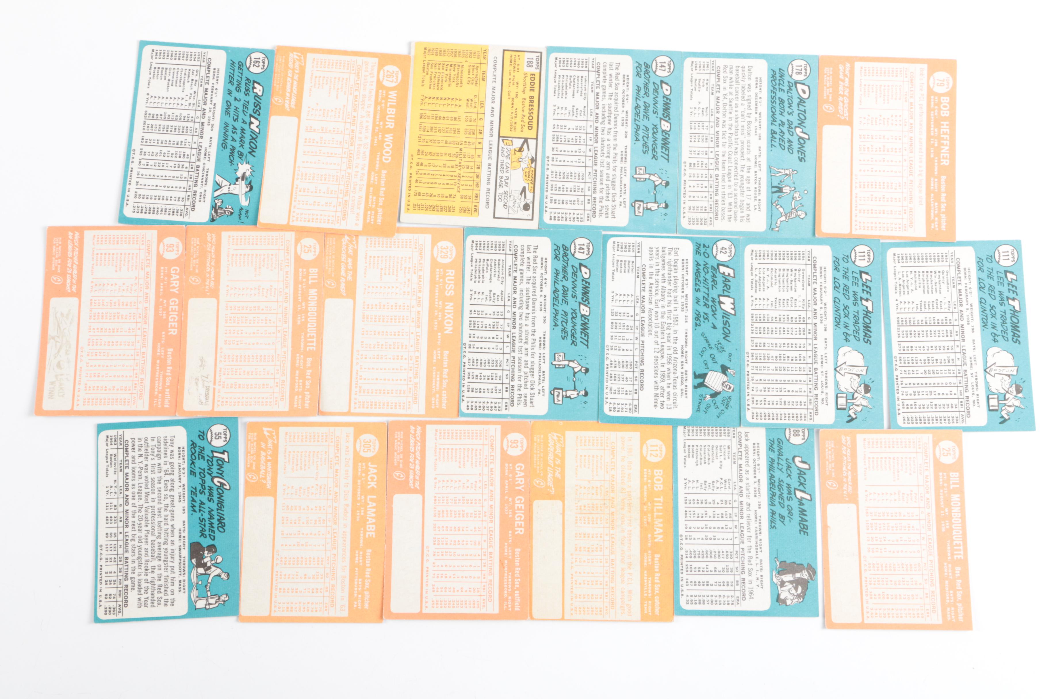 1964-65 Topps Red Sox Baseball Cards