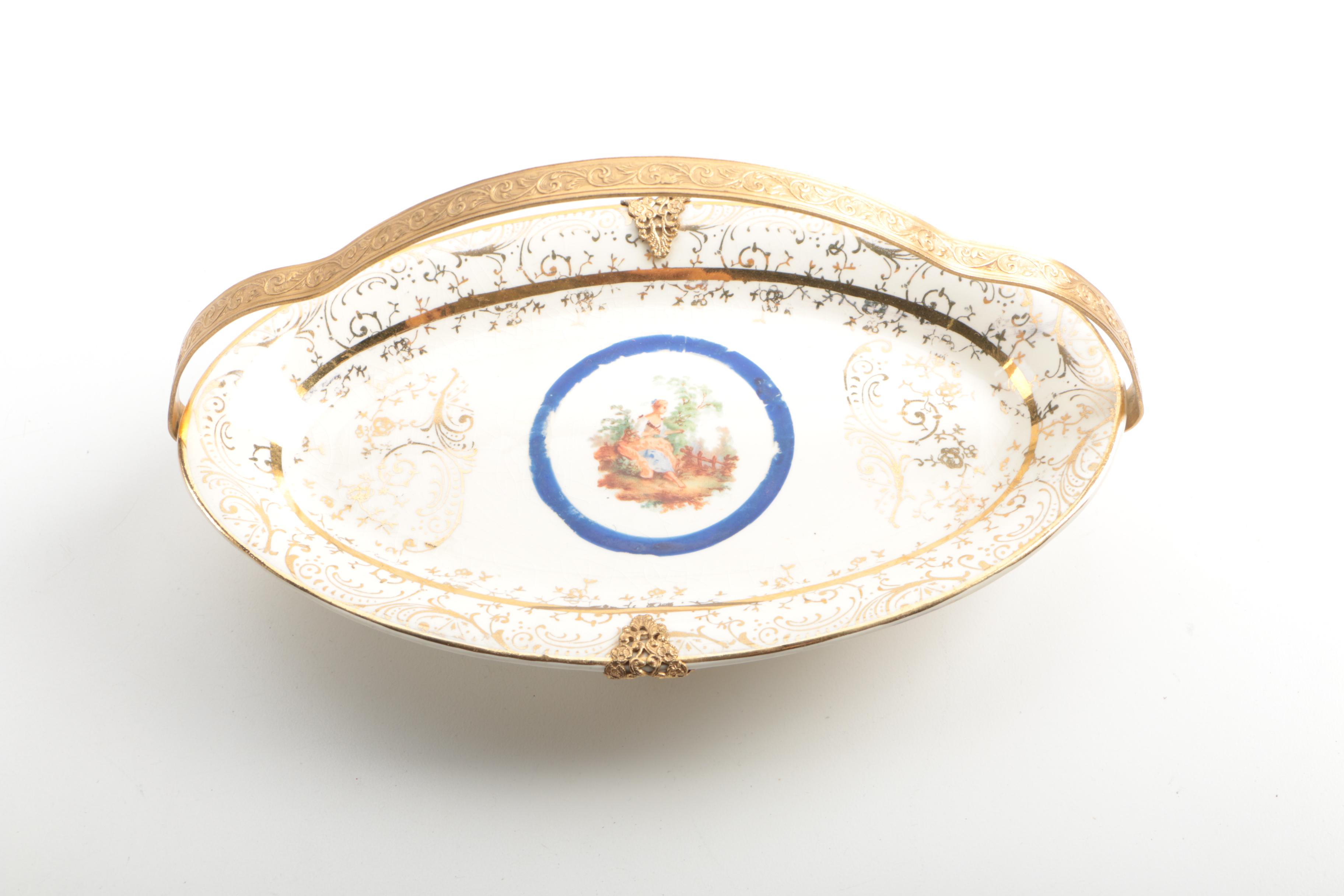 Vintage Porcelain Tableware with Music Box Teapot