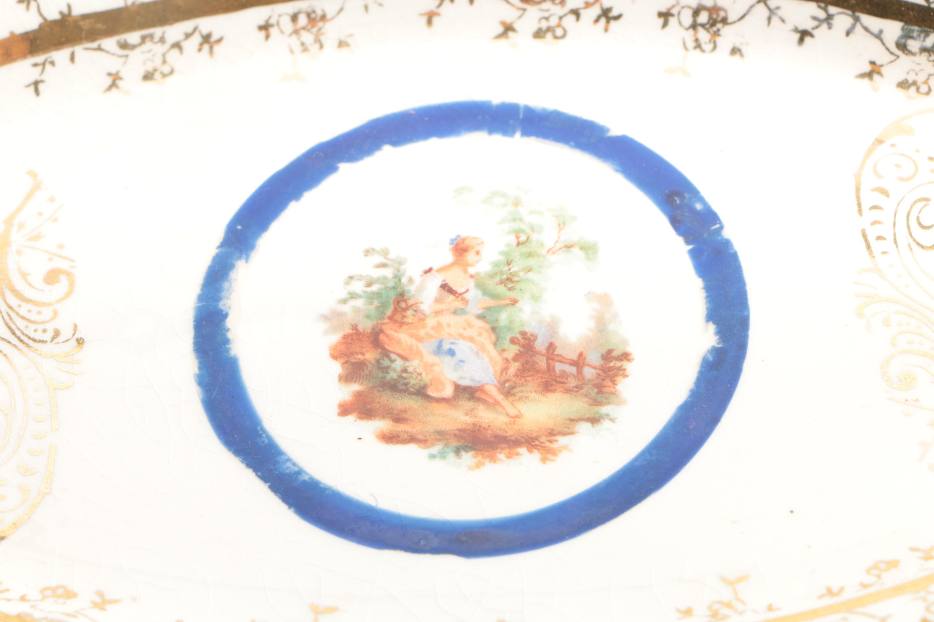 Vintage Porcelain Tableware with Music Box Teapot