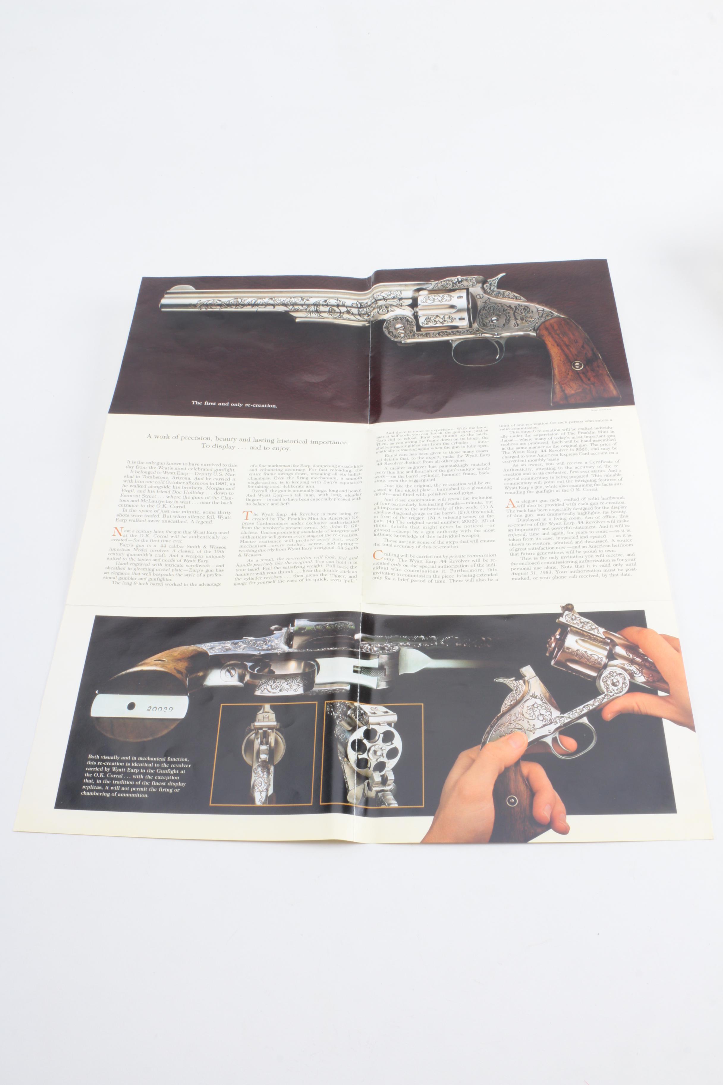 Wyatt Earp Replica Revolver From The Franklin Mint