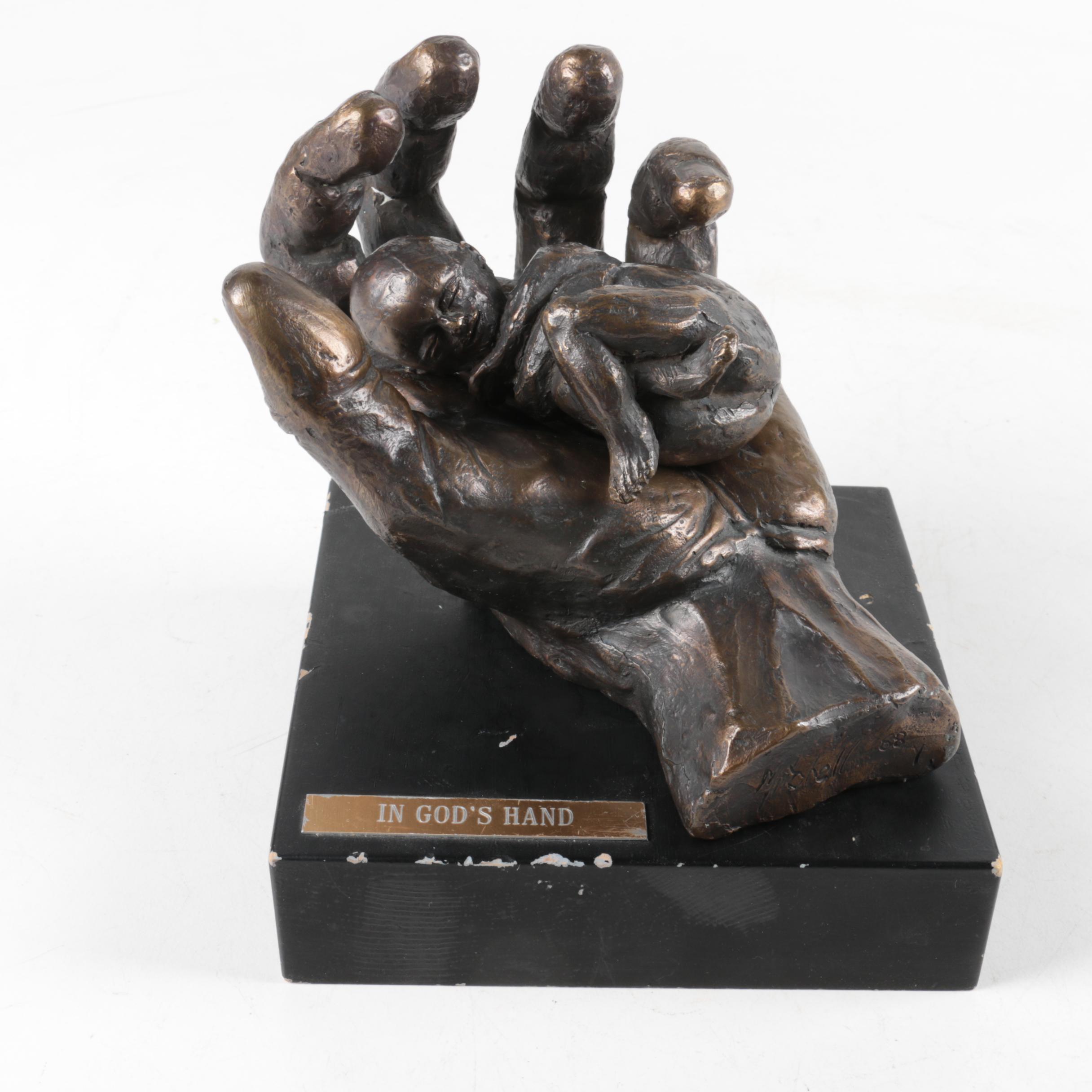 Mitchell Bronze-tone Metal Sculpture "In God's Hand"