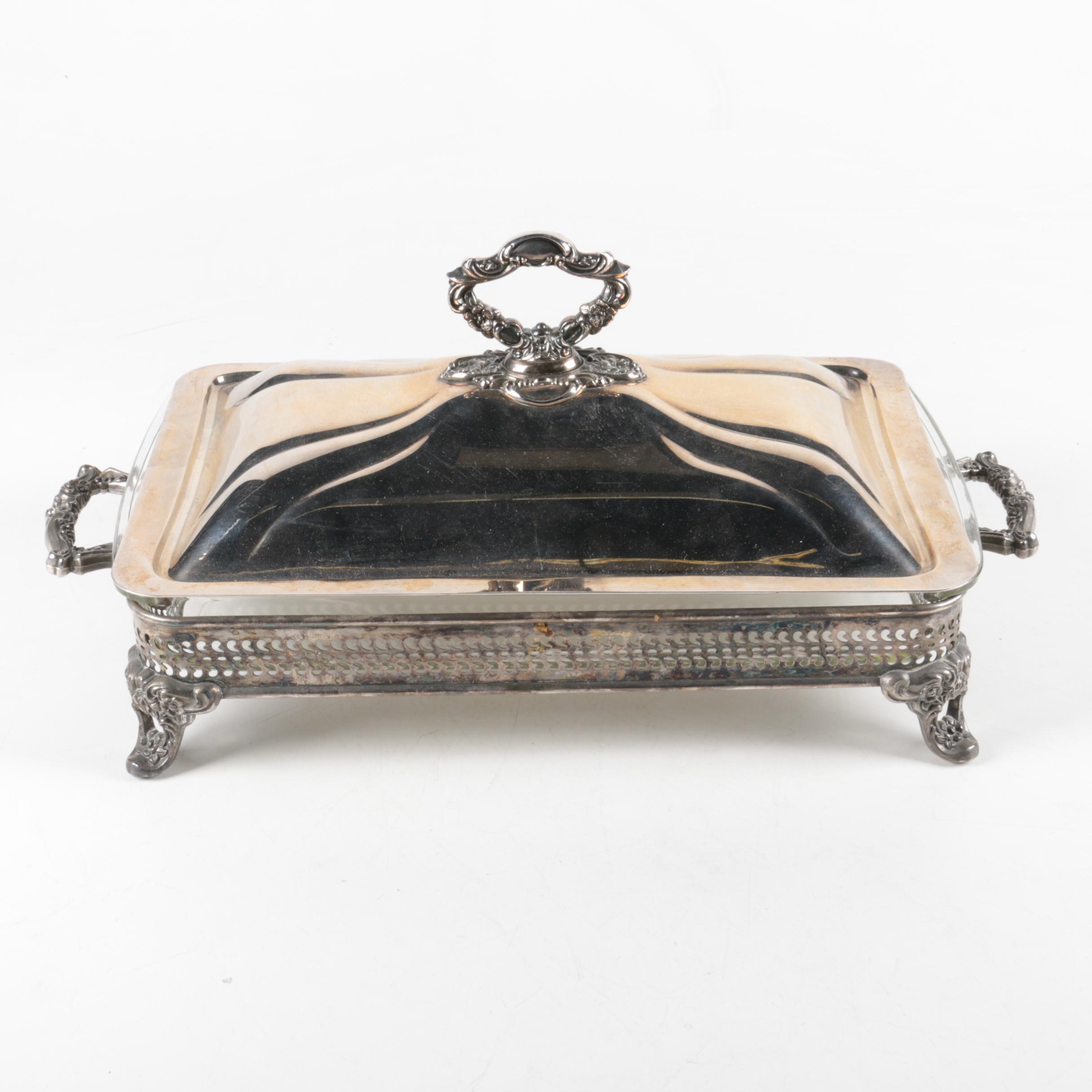 Silver-Plated Serving Dish with Pyrex Casserole Pan