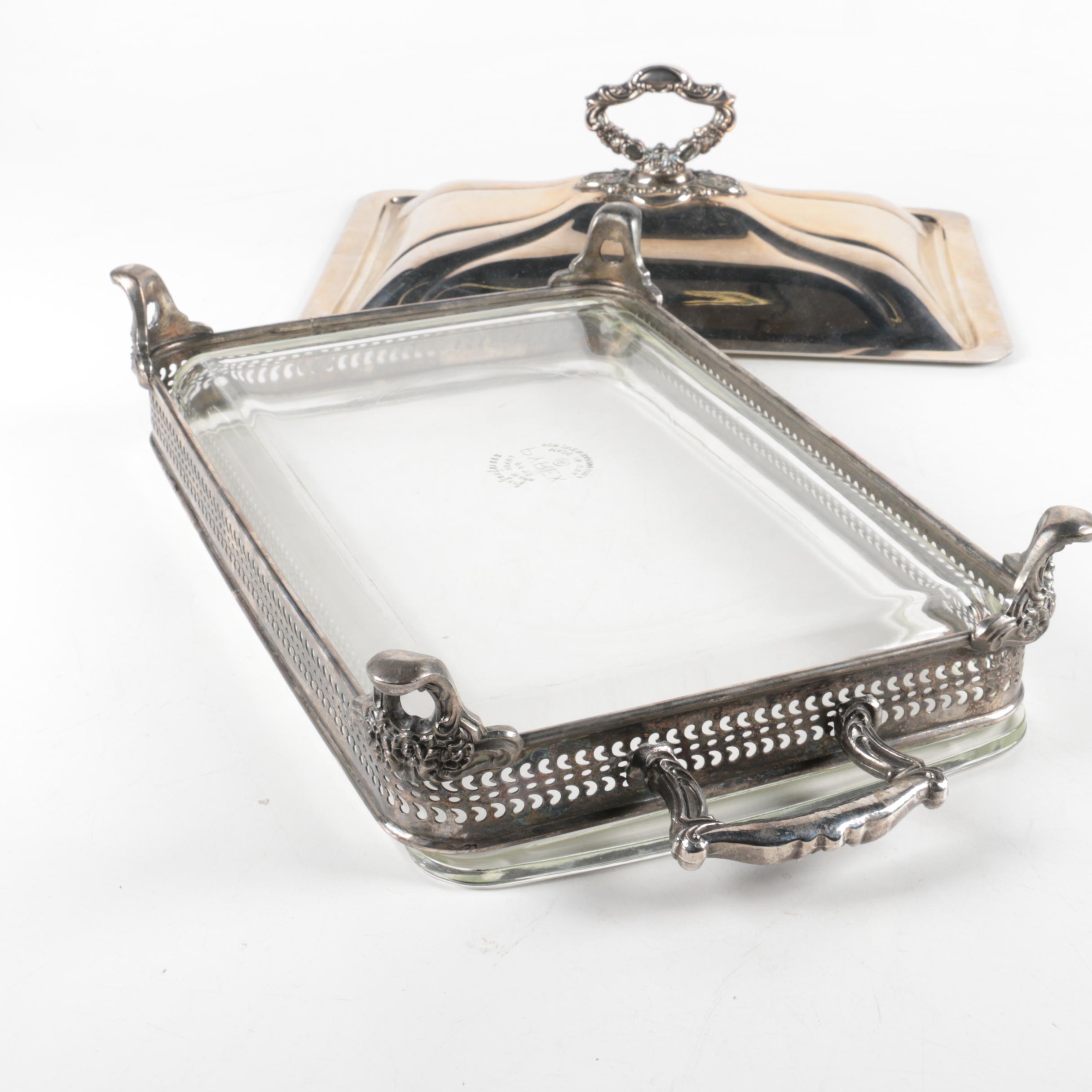 Silver-Plated Serving Dish with Pyrex Casserole Pan