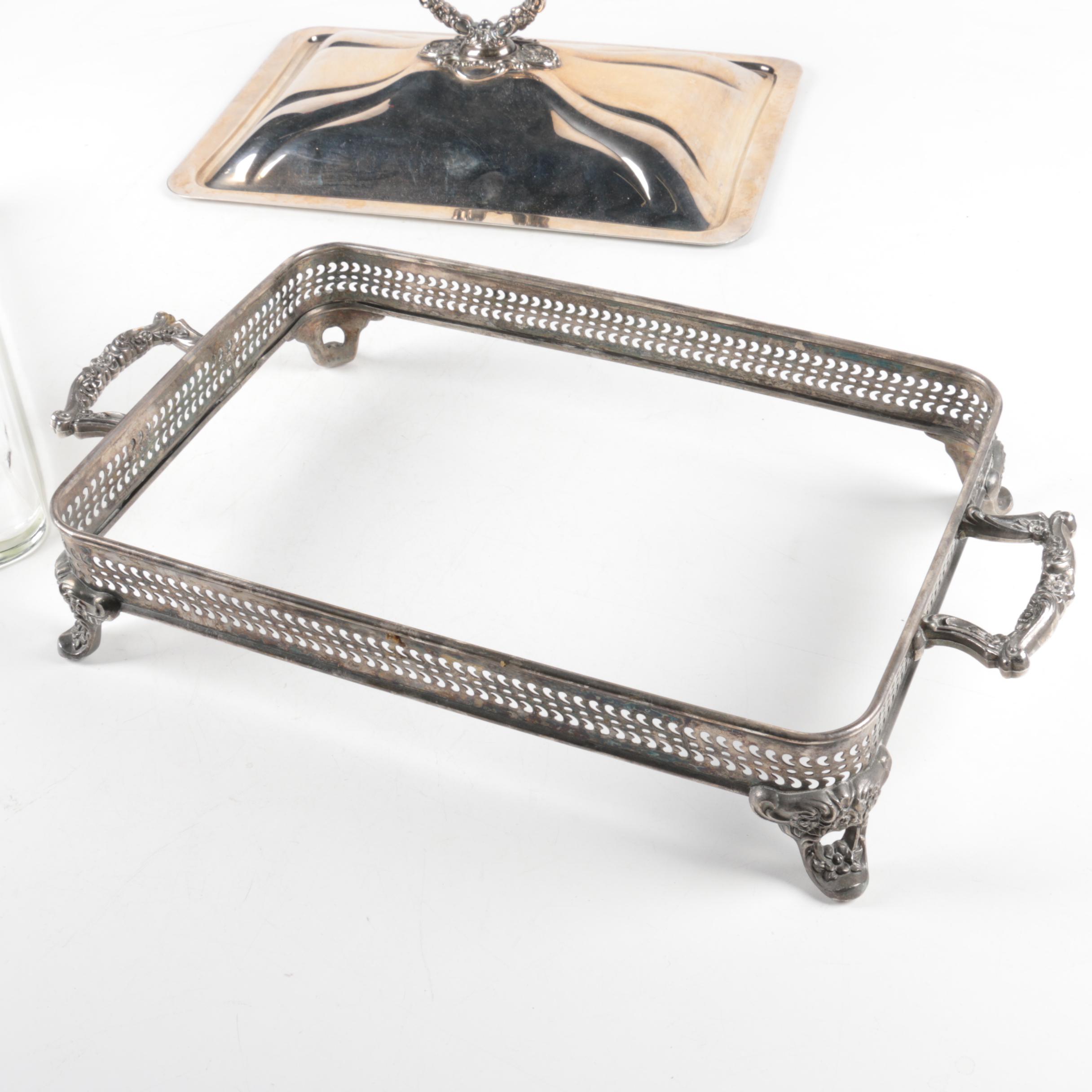 Silver-Plated Serving Dish with Pyrex Casserole Pan