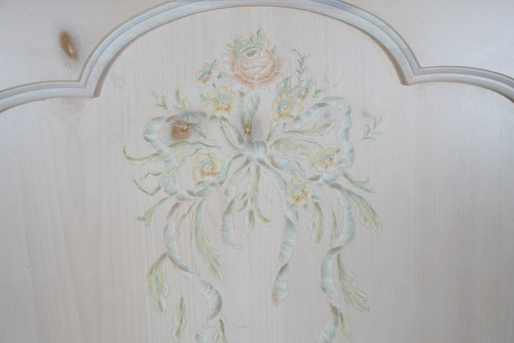 French Provincial Style Pine Queen Size Bed Frame