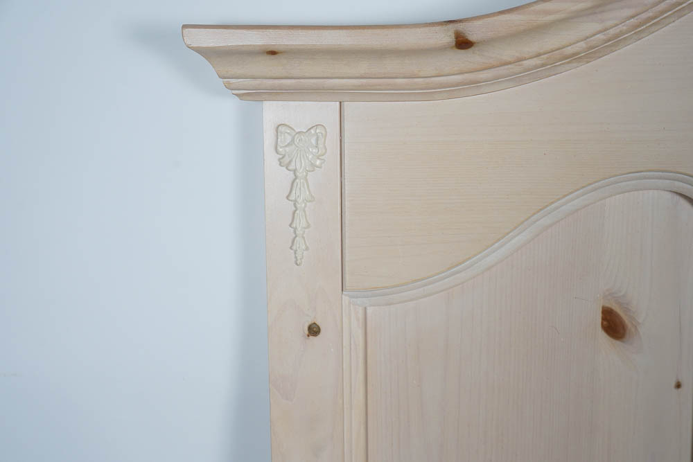 French Provincial Style Pine Queen Size Bed Frame