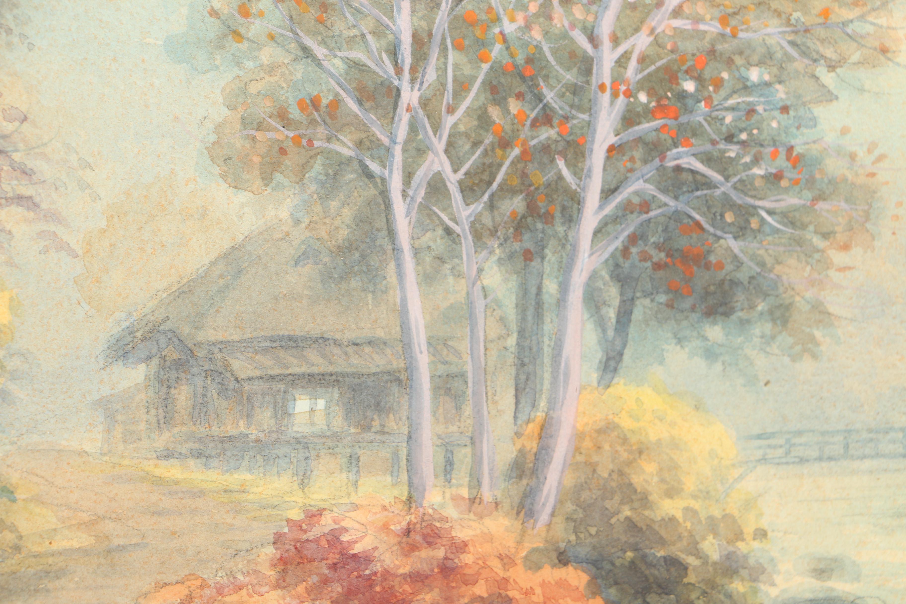 K. Seki Watercolor Painting on Paper of Landscape