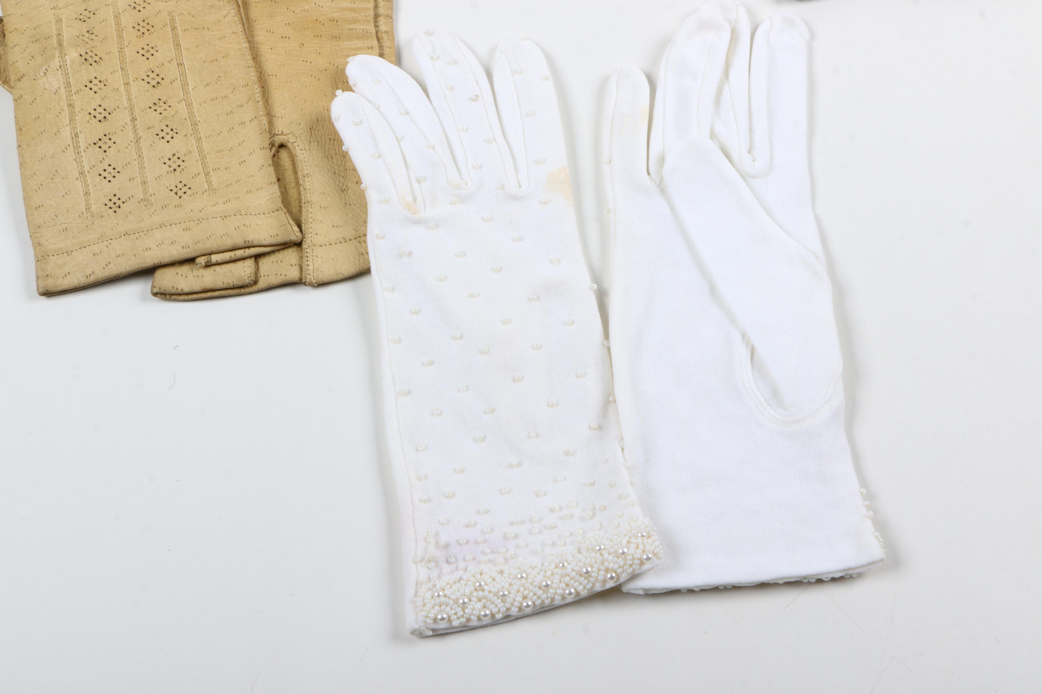 Women's Vintage Gloves Including Leather