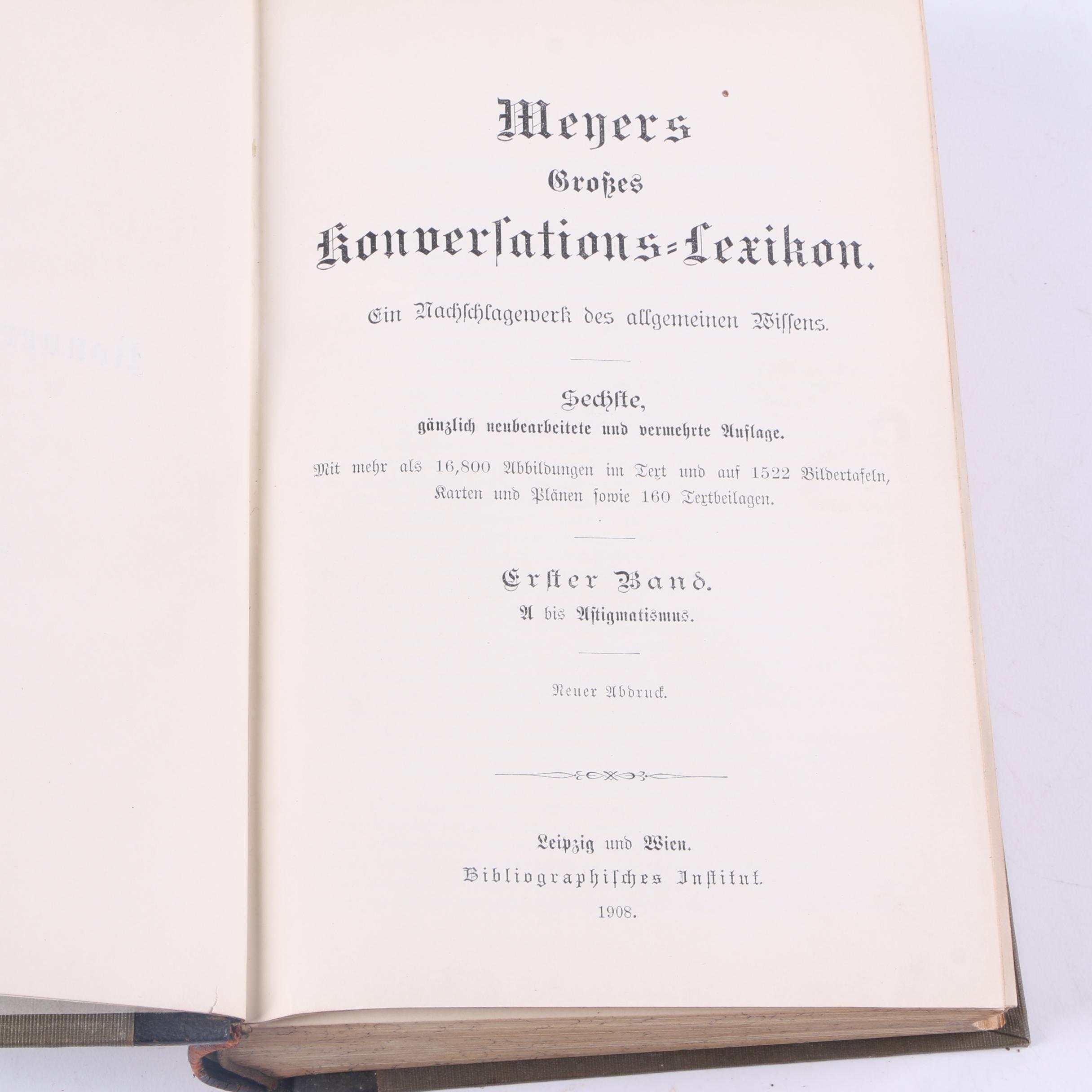 Early 1900s German Encyclopedia "Meyers Grosses Konversations-Lexikon"