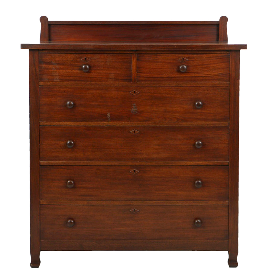 Roycroft Early 20th Century Arts & Crafts Mahogany Dresser with Six Drawers