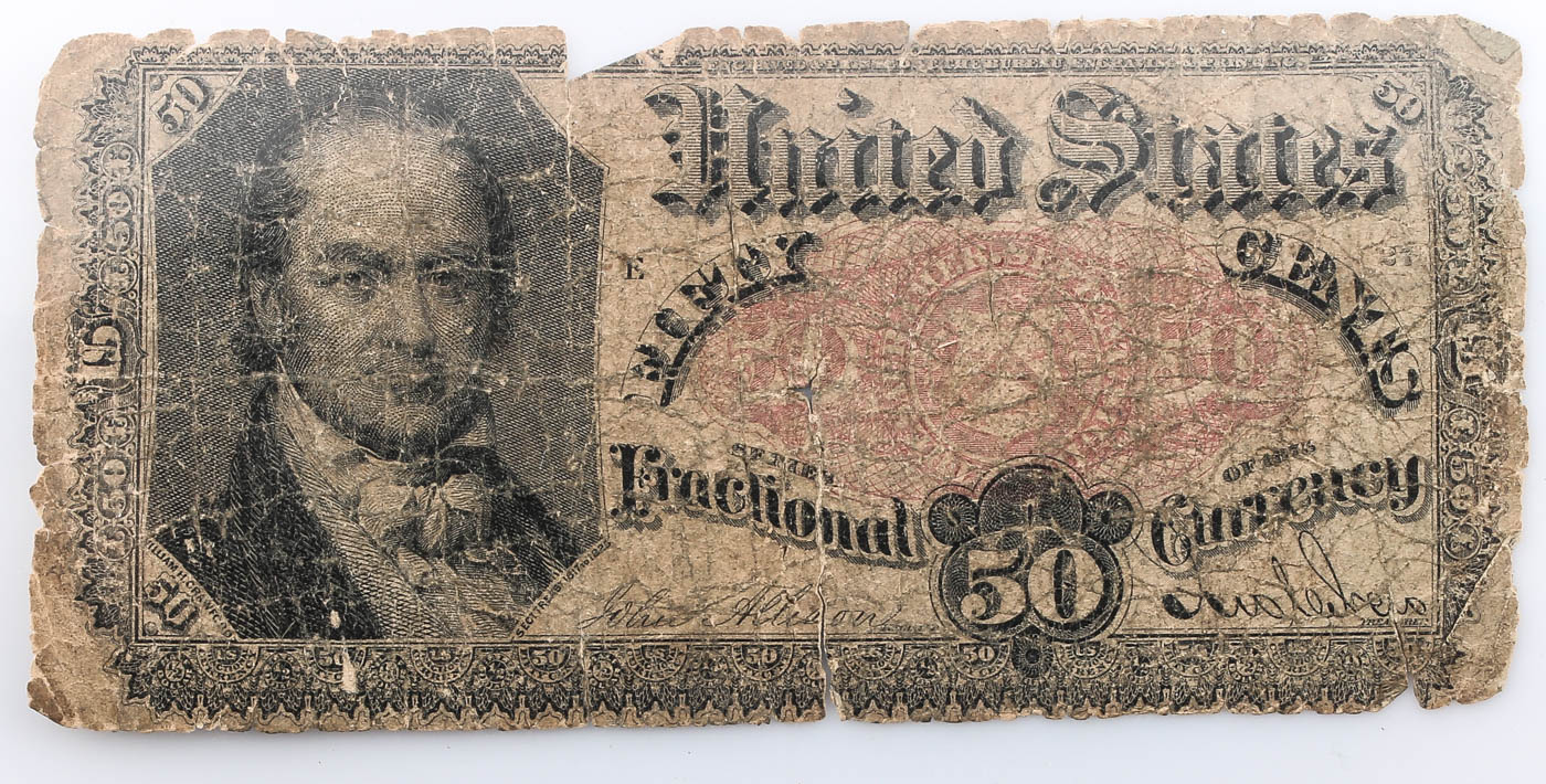 Group of Two U.S. Fractional Currency Notes