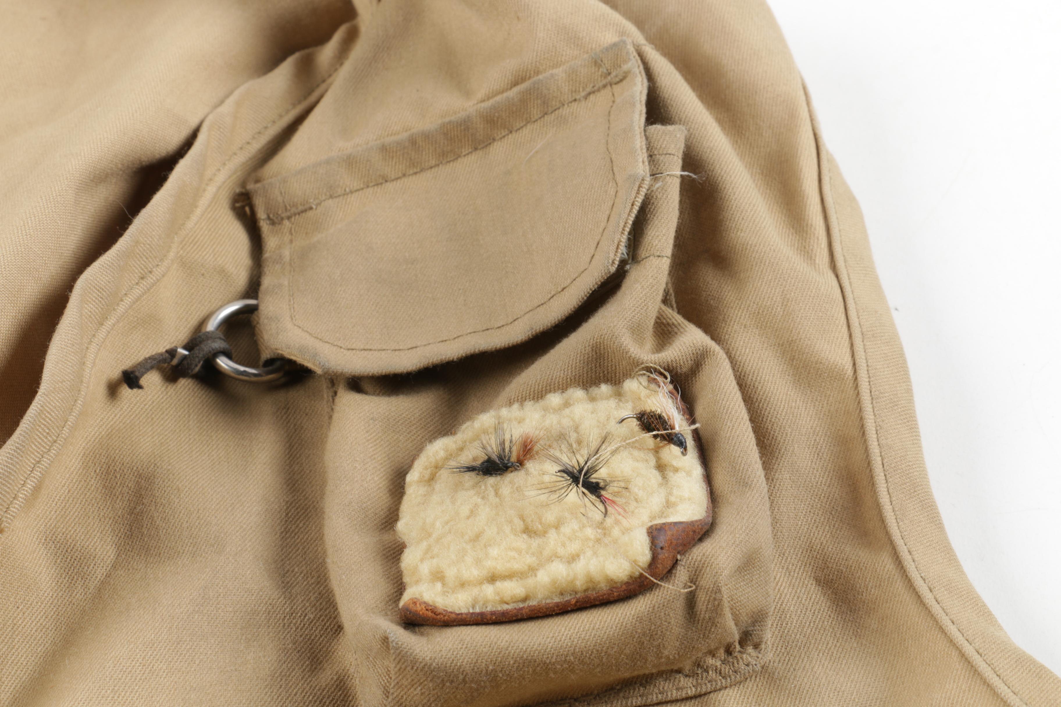 Vintage Fisherman's Basket and Vest