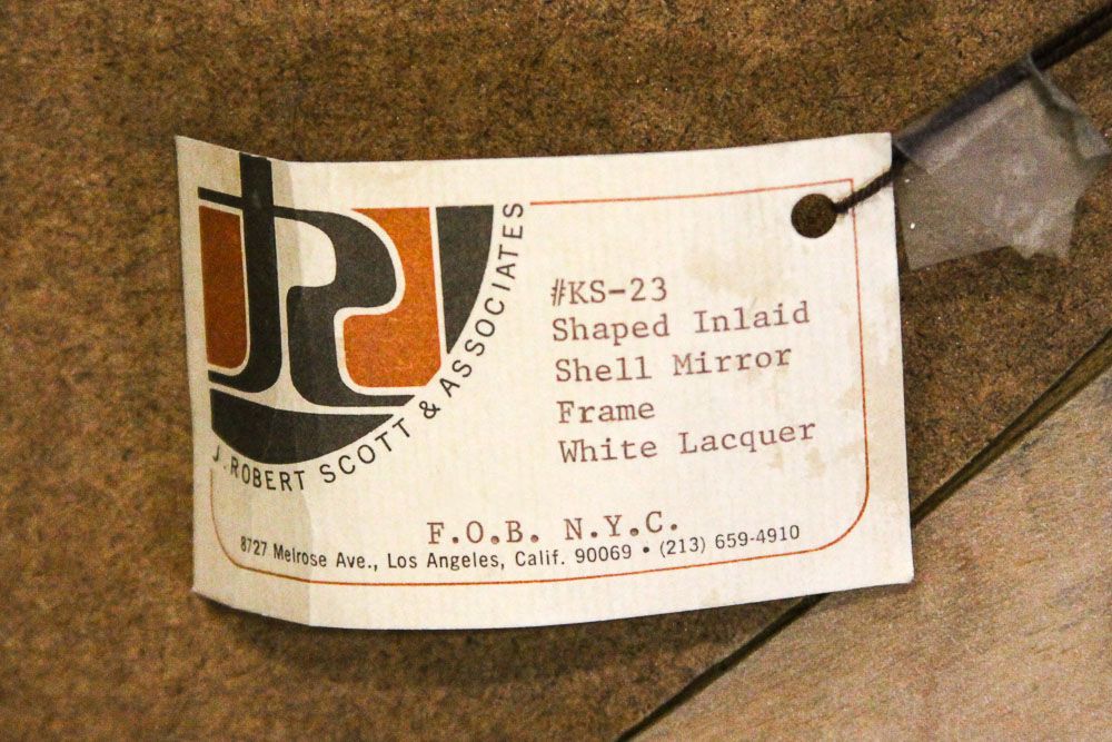 Large Mirror with Inlaid Shell Accents