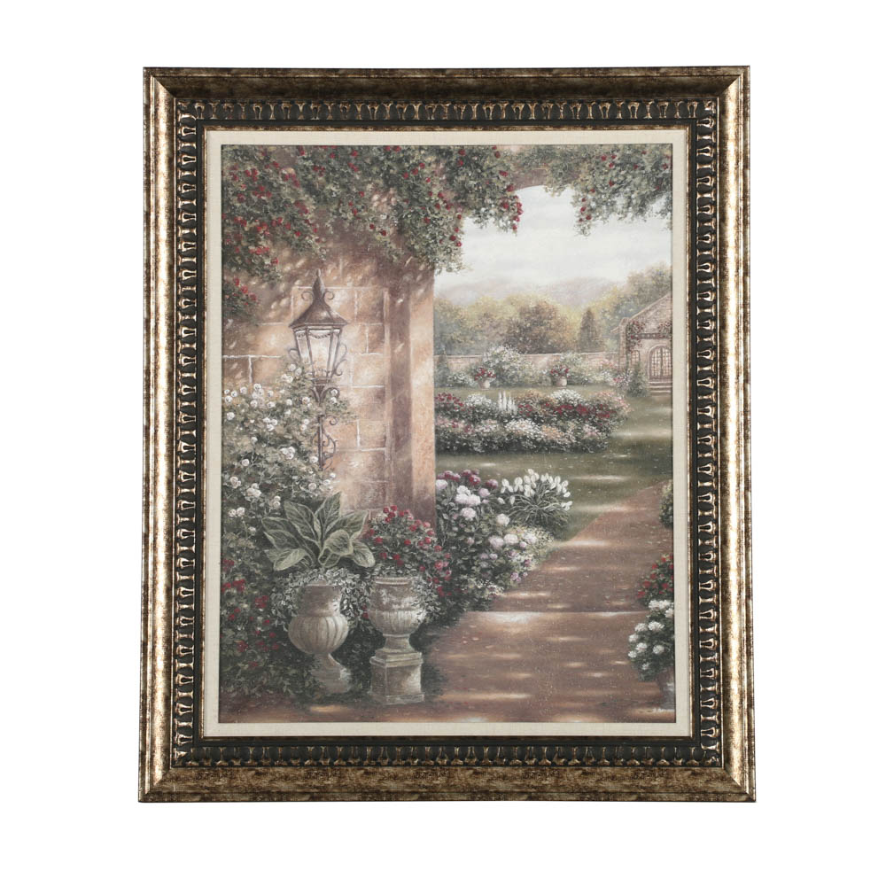 Offset Lithograph on Board After Betsy Brown "Evening in the Conservatory"