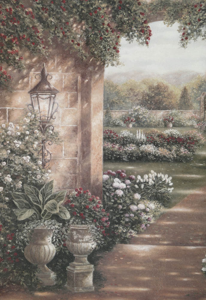 Offset Lithograph on Board After Betsy Brown "Evening in the Conservatory"