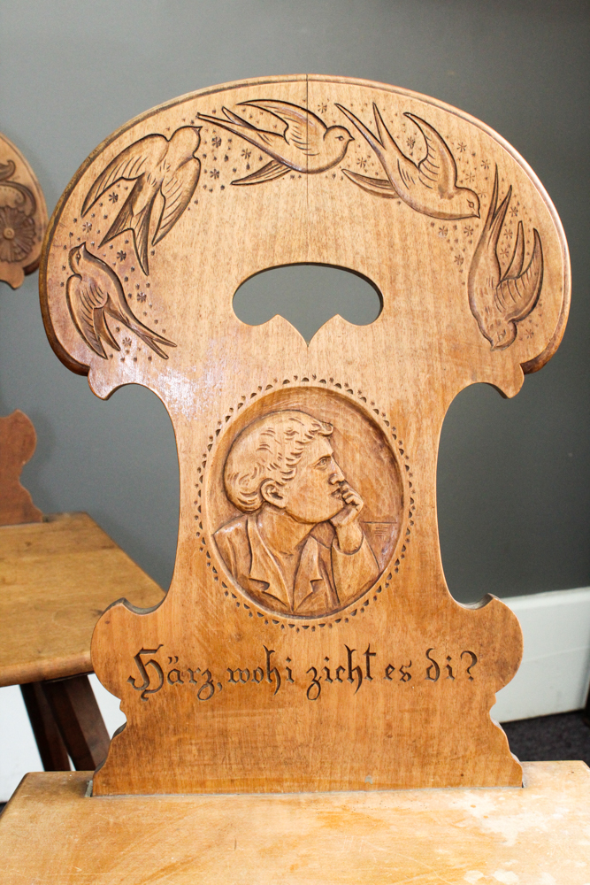 Antique South German Beech Fratzenstühle