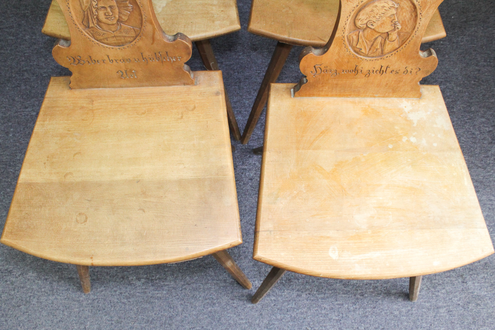Antique South German Beech Fratzenstühle