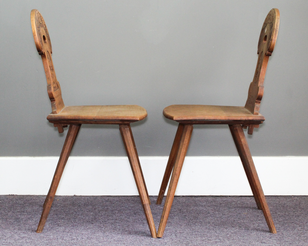 Antique South German Beech Fratzenstühle