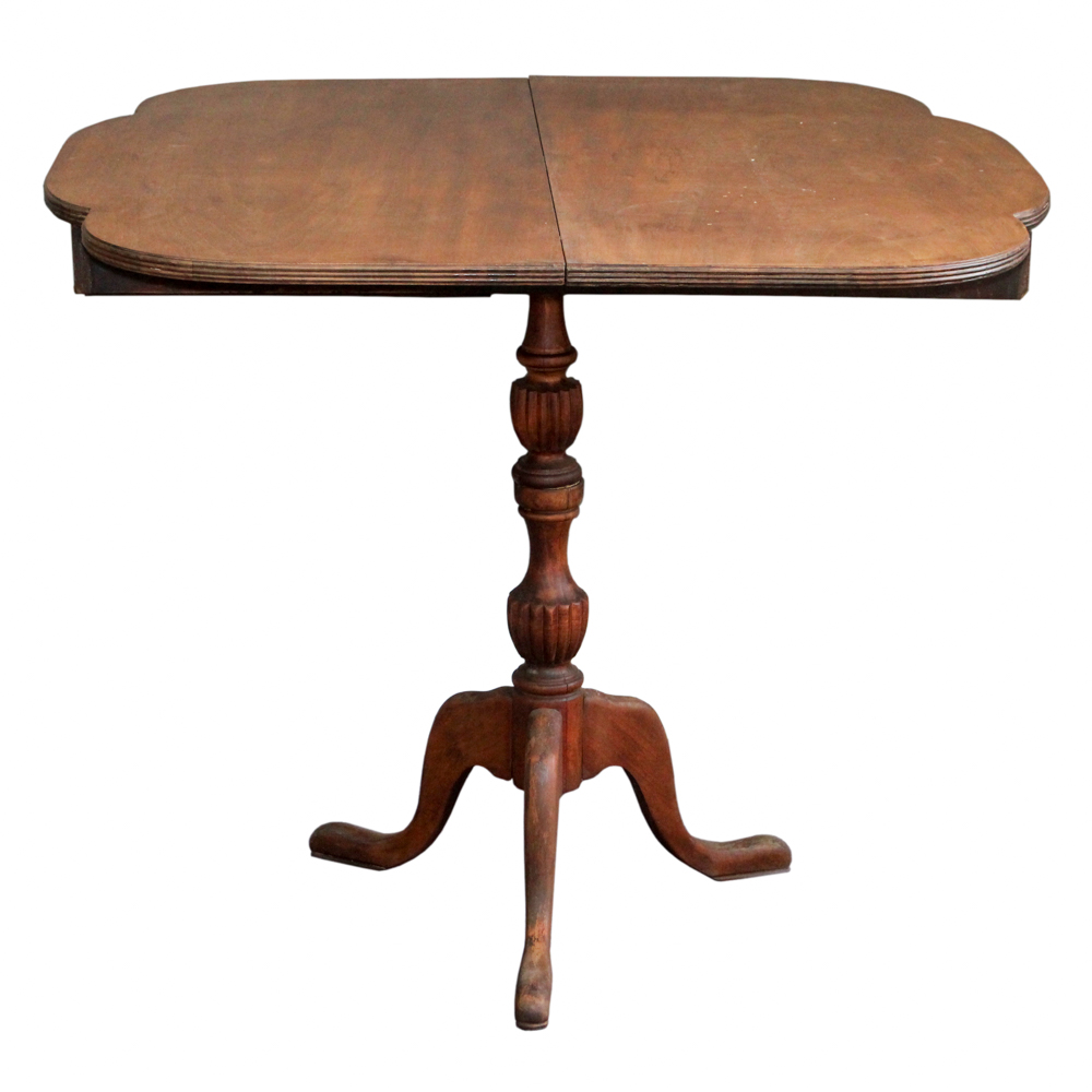 Antique Game Table with Hidden Drawer