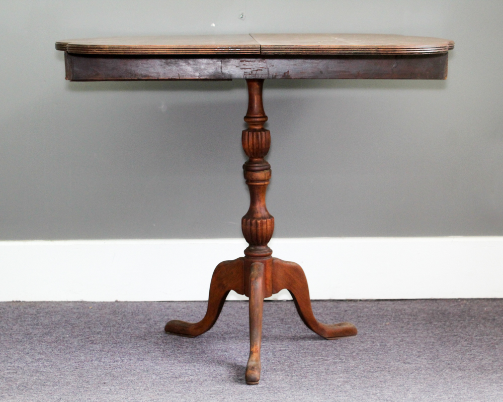 Antique Game Table with Hidden Drawer